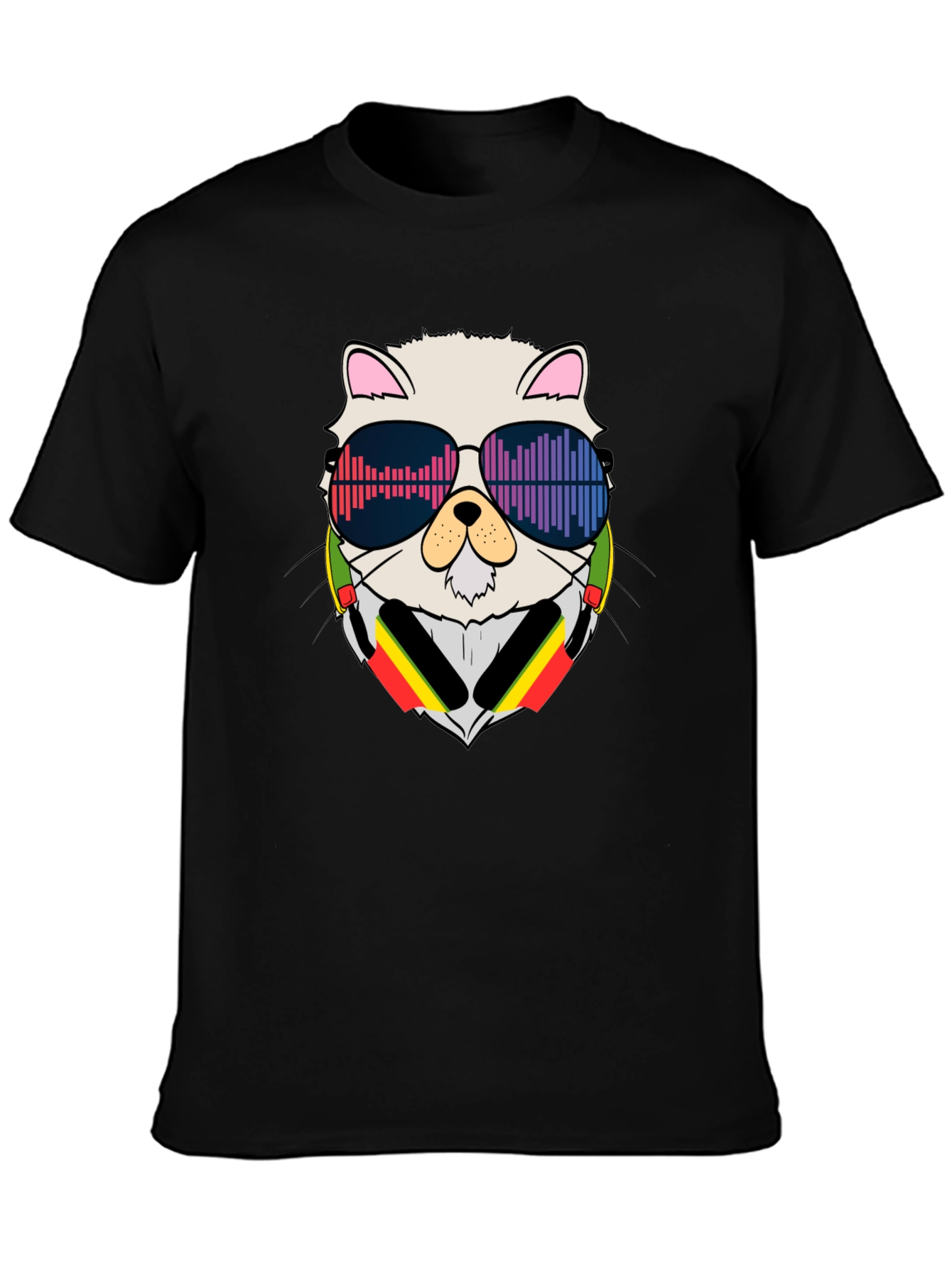 Cool Cat DJ Black T-Shirt