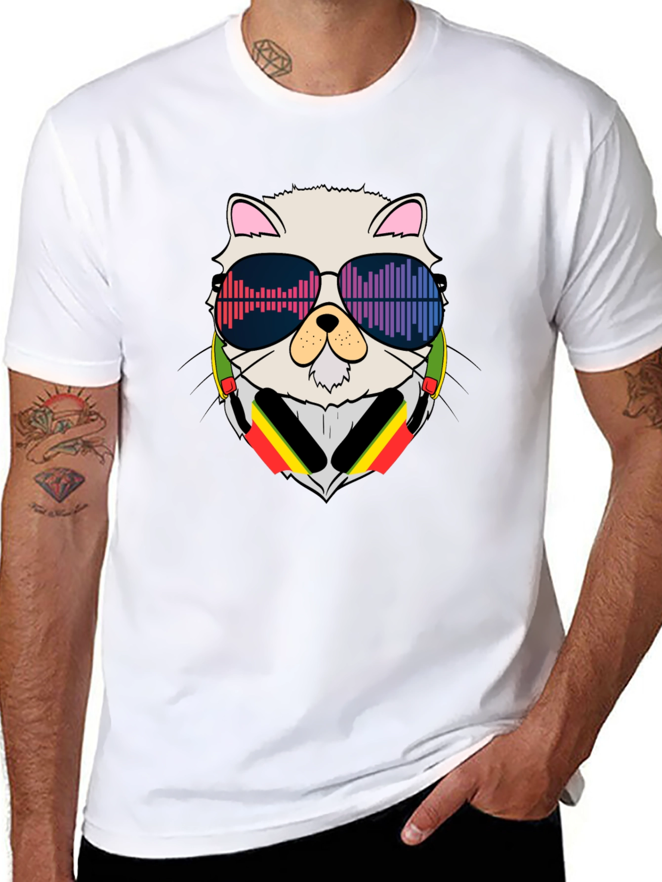Cool Cat DJ Black T-Shirt