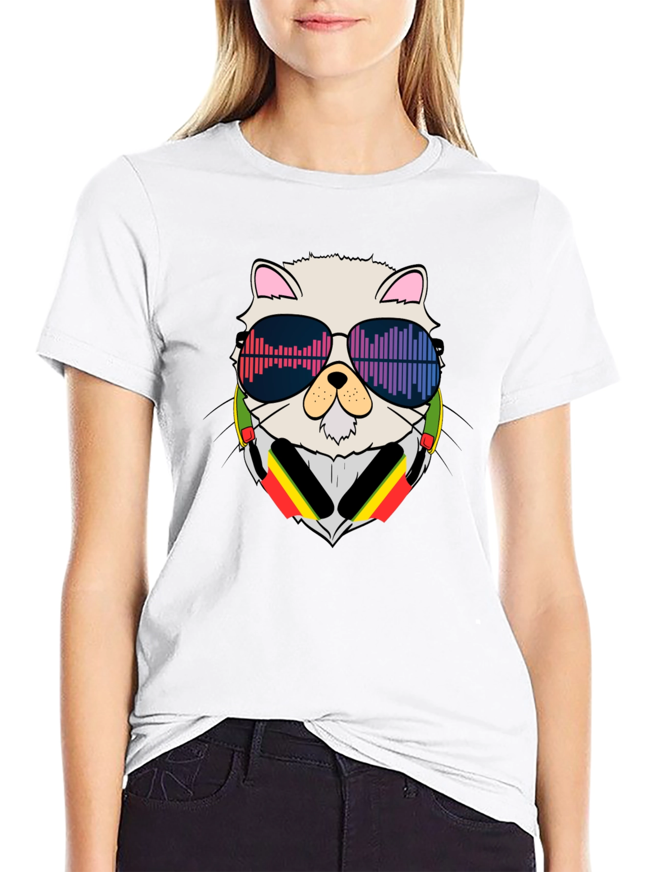 Cool Cat DJ Black T-Shirt