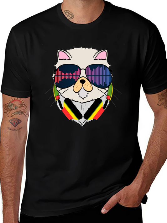 Cool Cat DJ Black T-Shirt