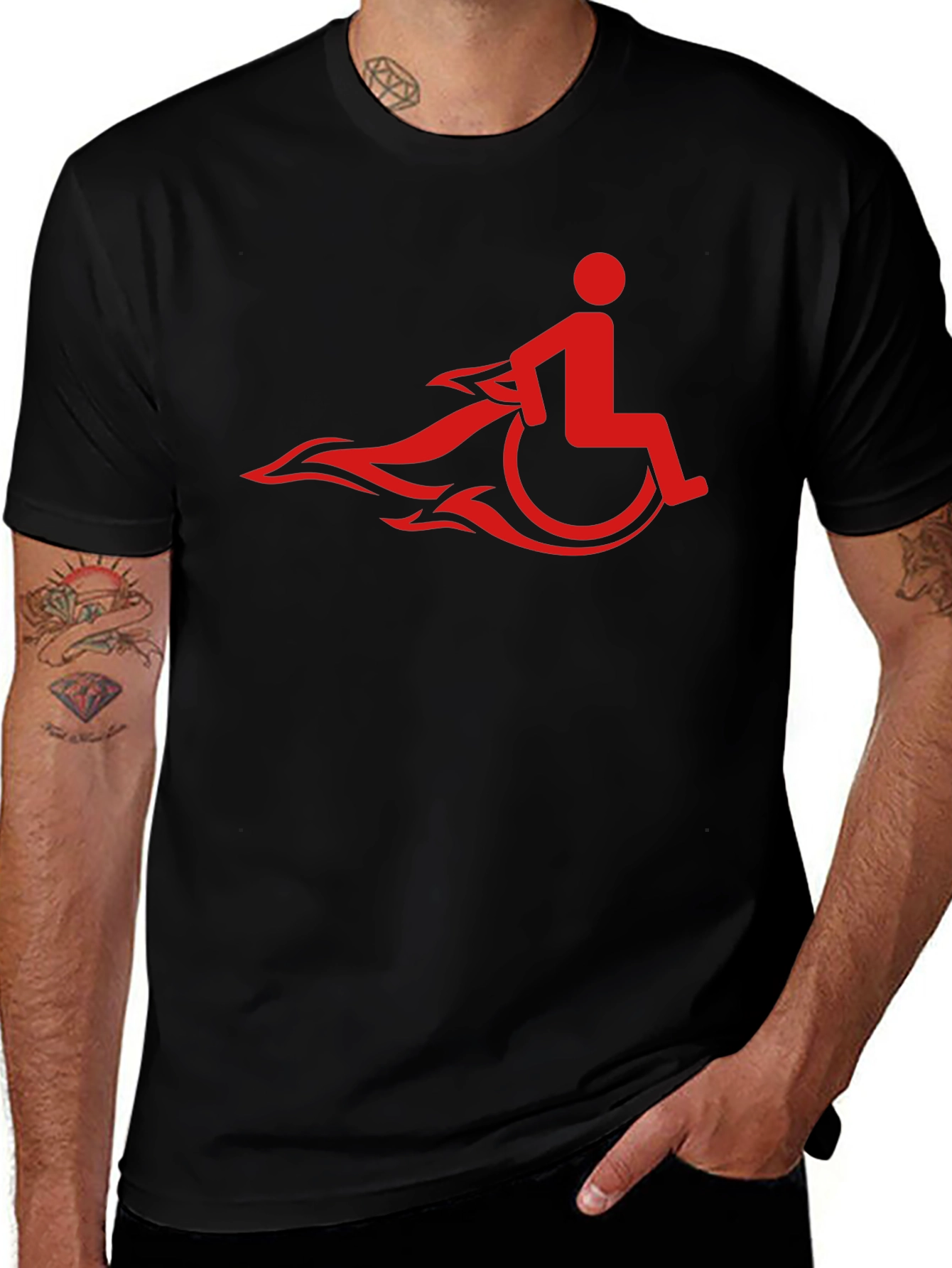 Speedy Wheelchair Black T-shirt