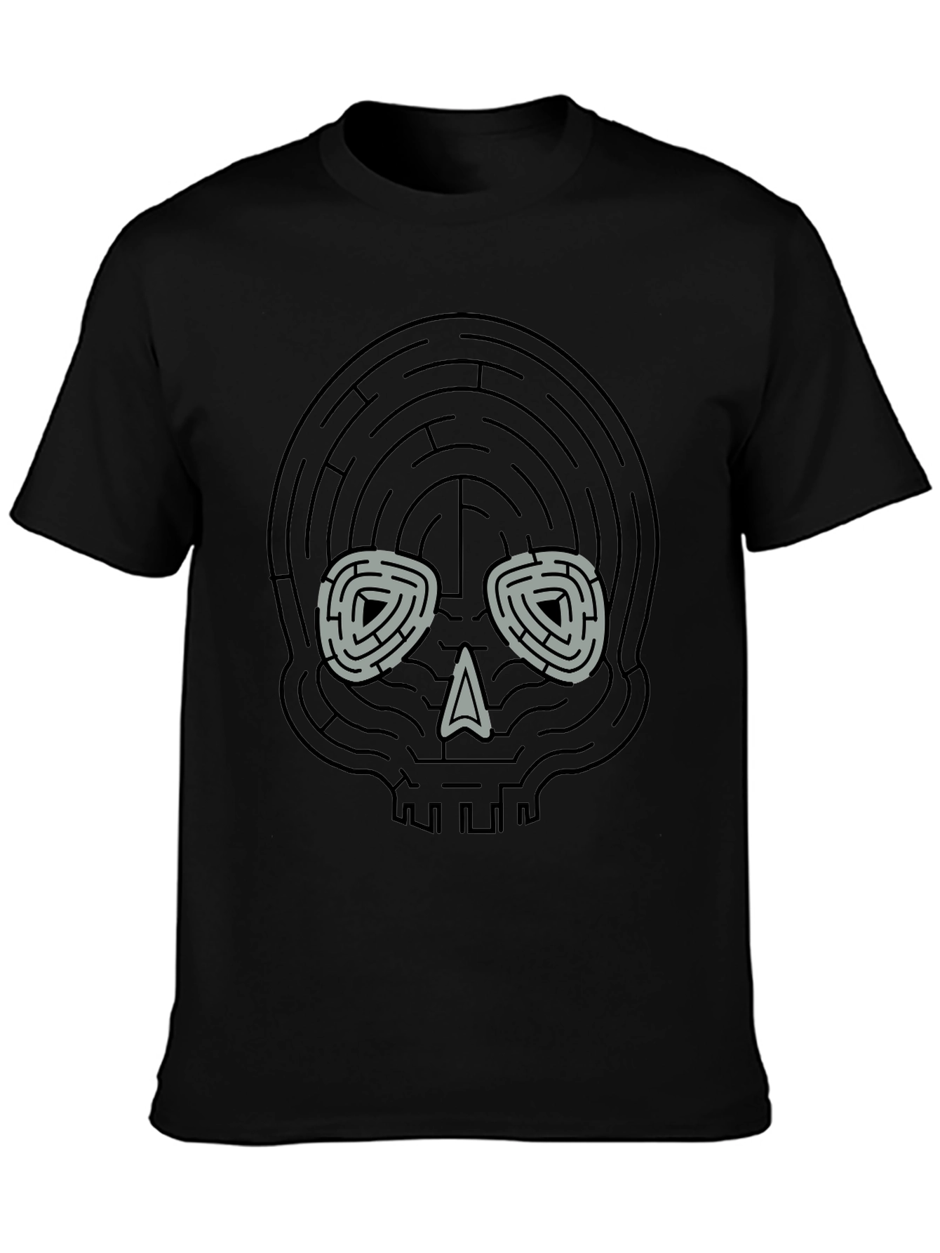 Skull Maze Graphic Tee - Stylish Cotton T-Shirt