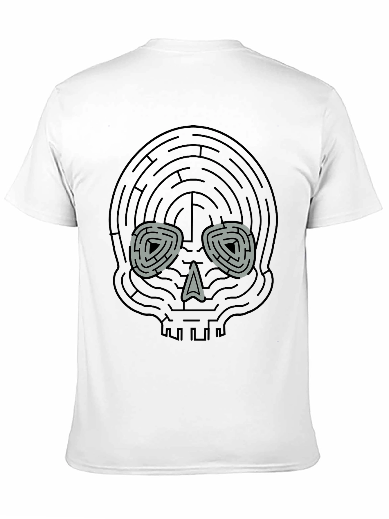 Skull Maze Graphic Tee - Stylish Cotton T-Shirt