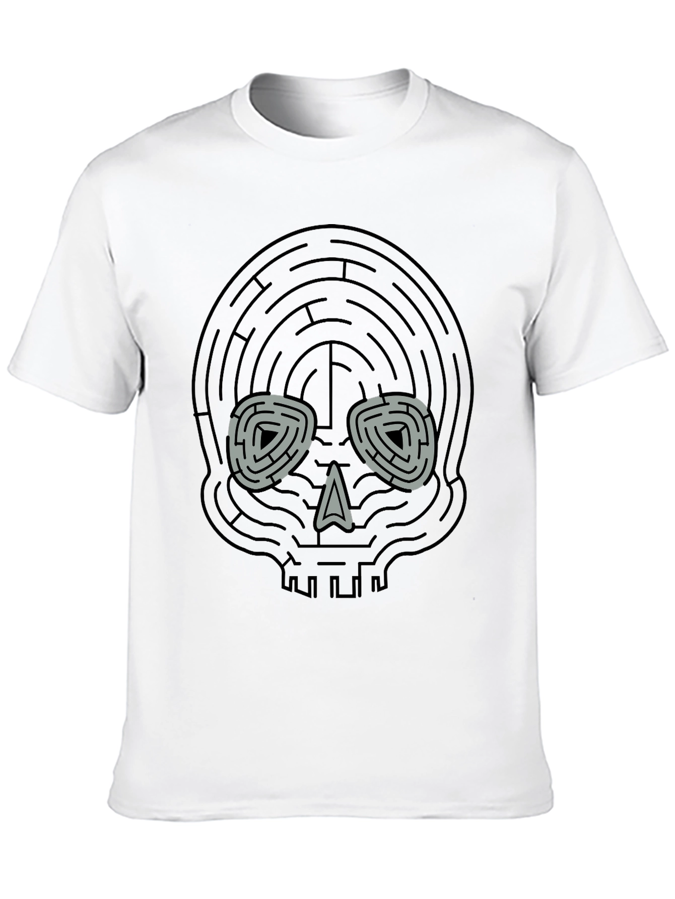 Skull Maze Graphic Tee - Stylish Cotton T-Shirt