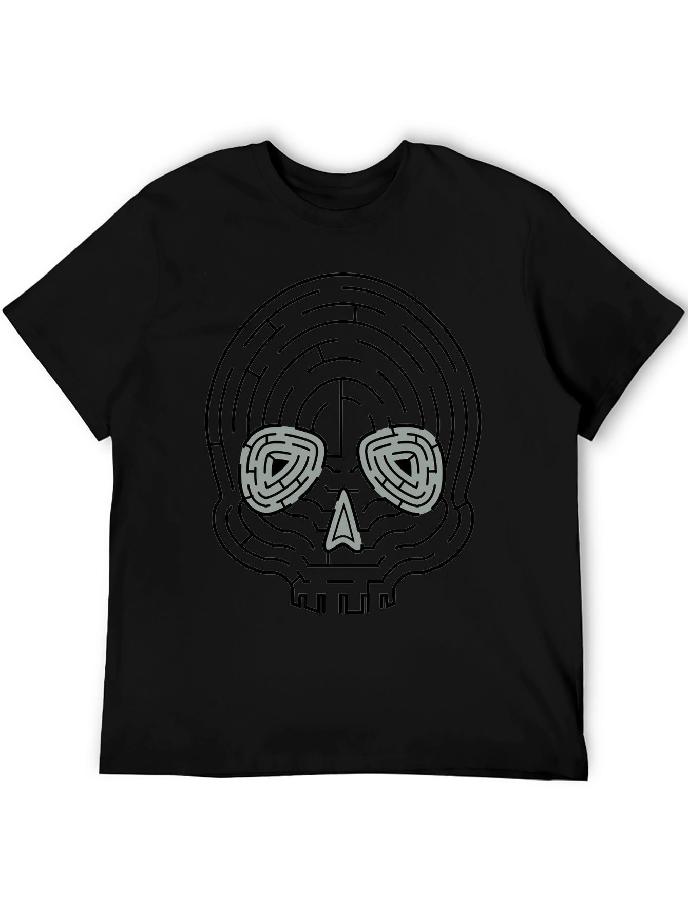 Skull Maze Graphic Tee - Stylish Cotton T-Shirt