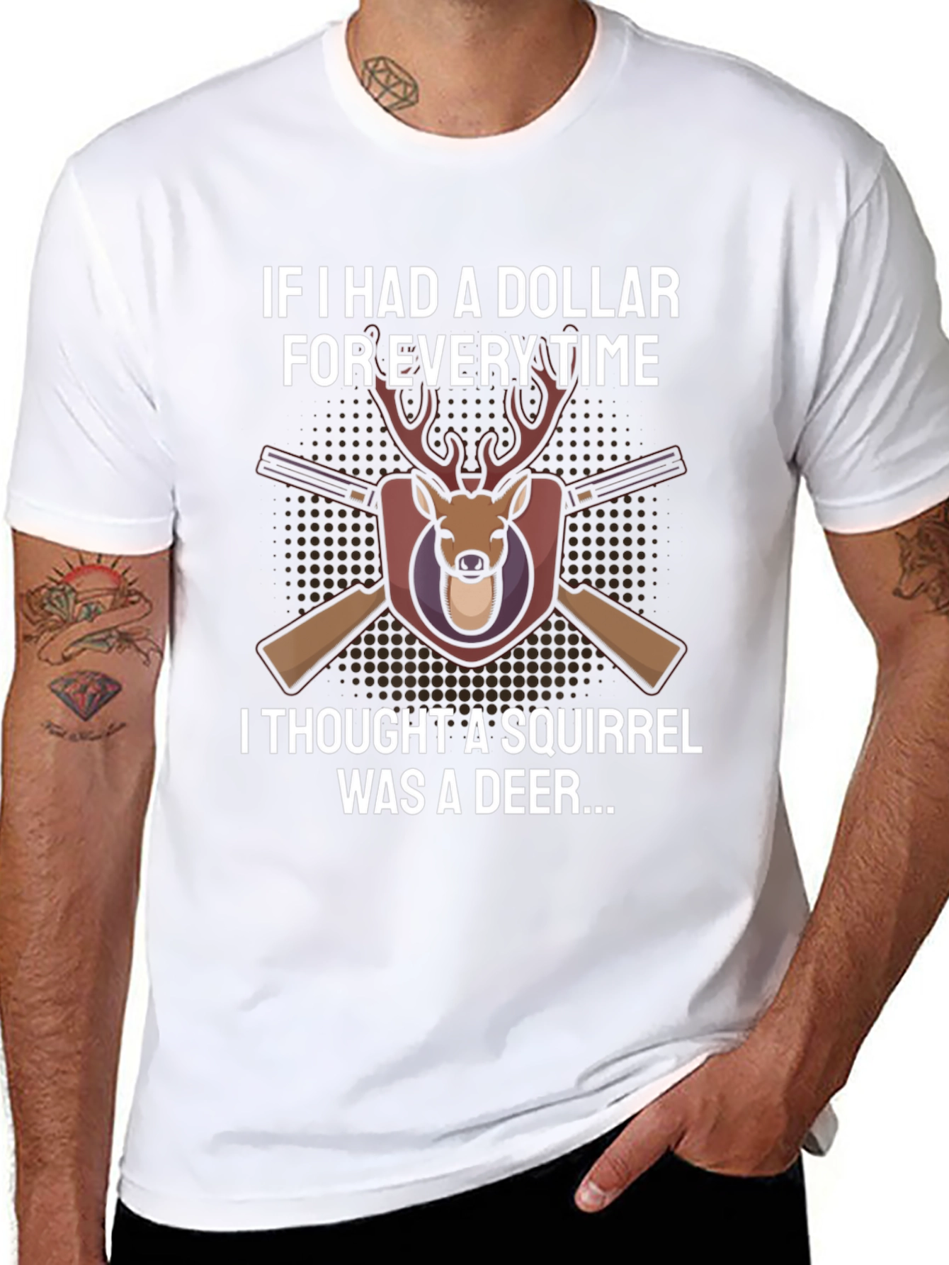 Squirrel Deer Hunter Funny Novelty T-Shirt