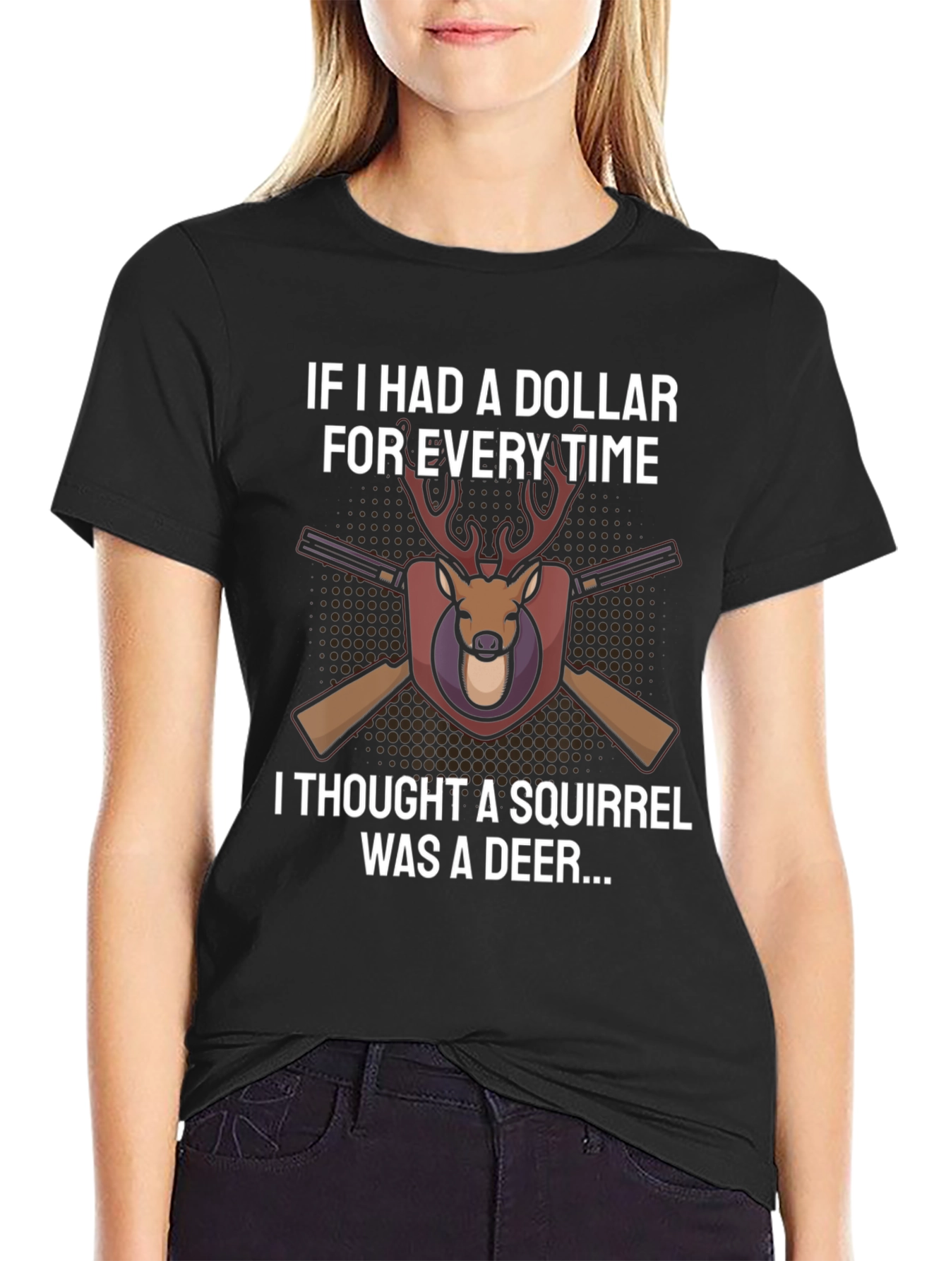Squirrel Deer Hunter Funny Novelty T-Shirt