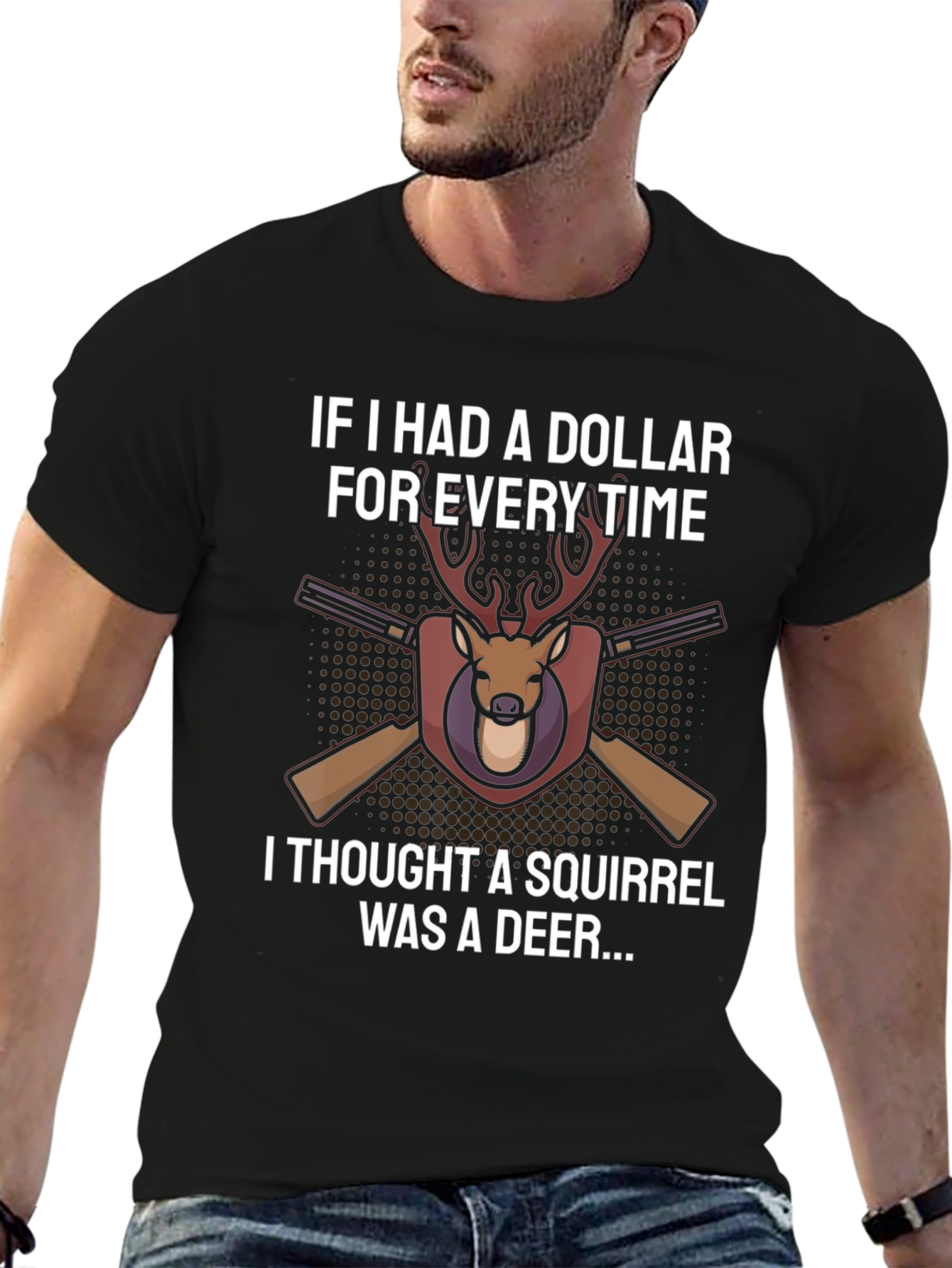 Squirrel Deer Hunter Funny Novelty T-Shirt