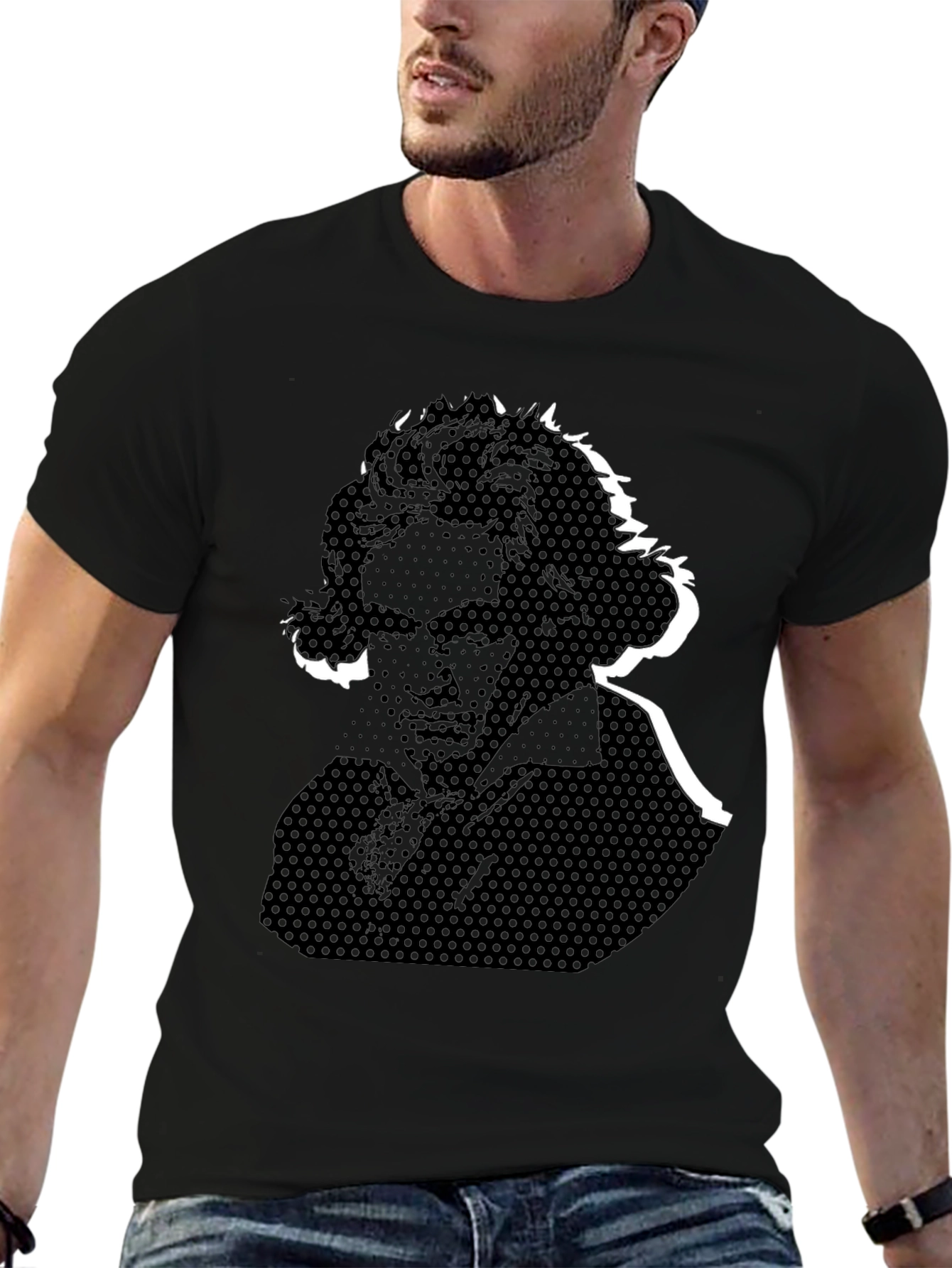 Beethoven Graphic Tee - Black Cotton T-Shirt