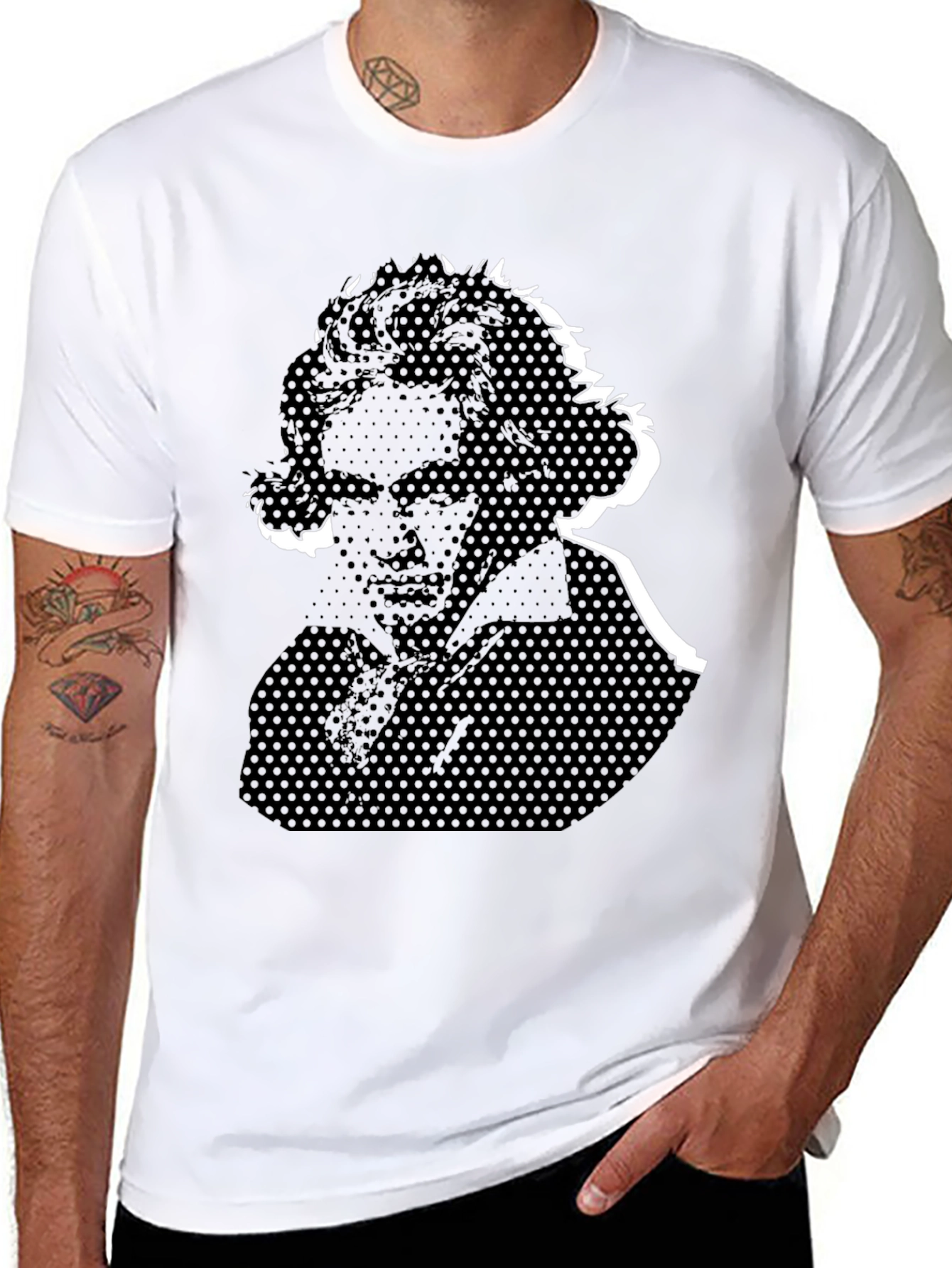 Beethoven Graphic Tee - Black Cotton T-Shirt