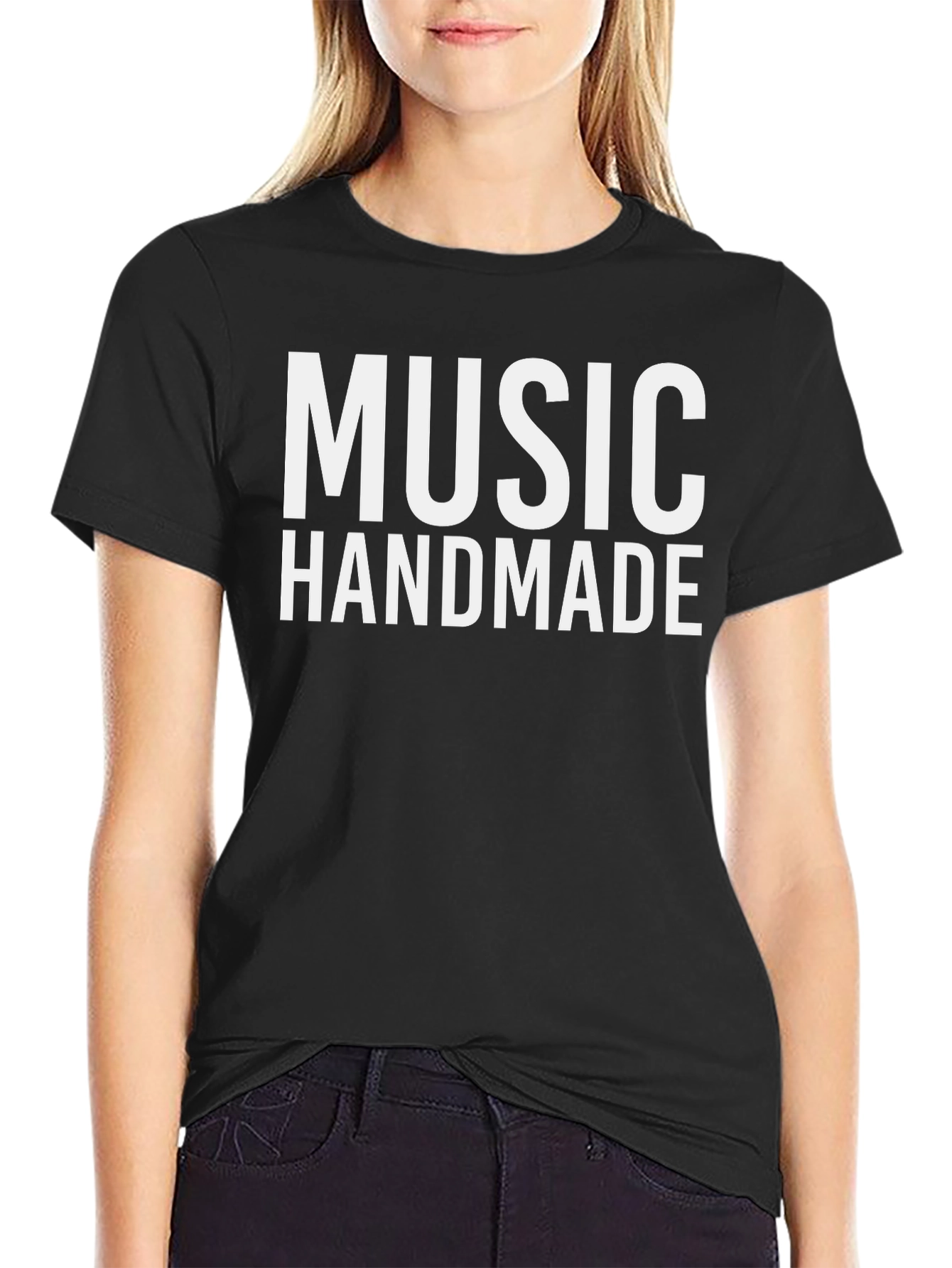 Music Handmade Graphic Tee - Black Cotton T-Shirt