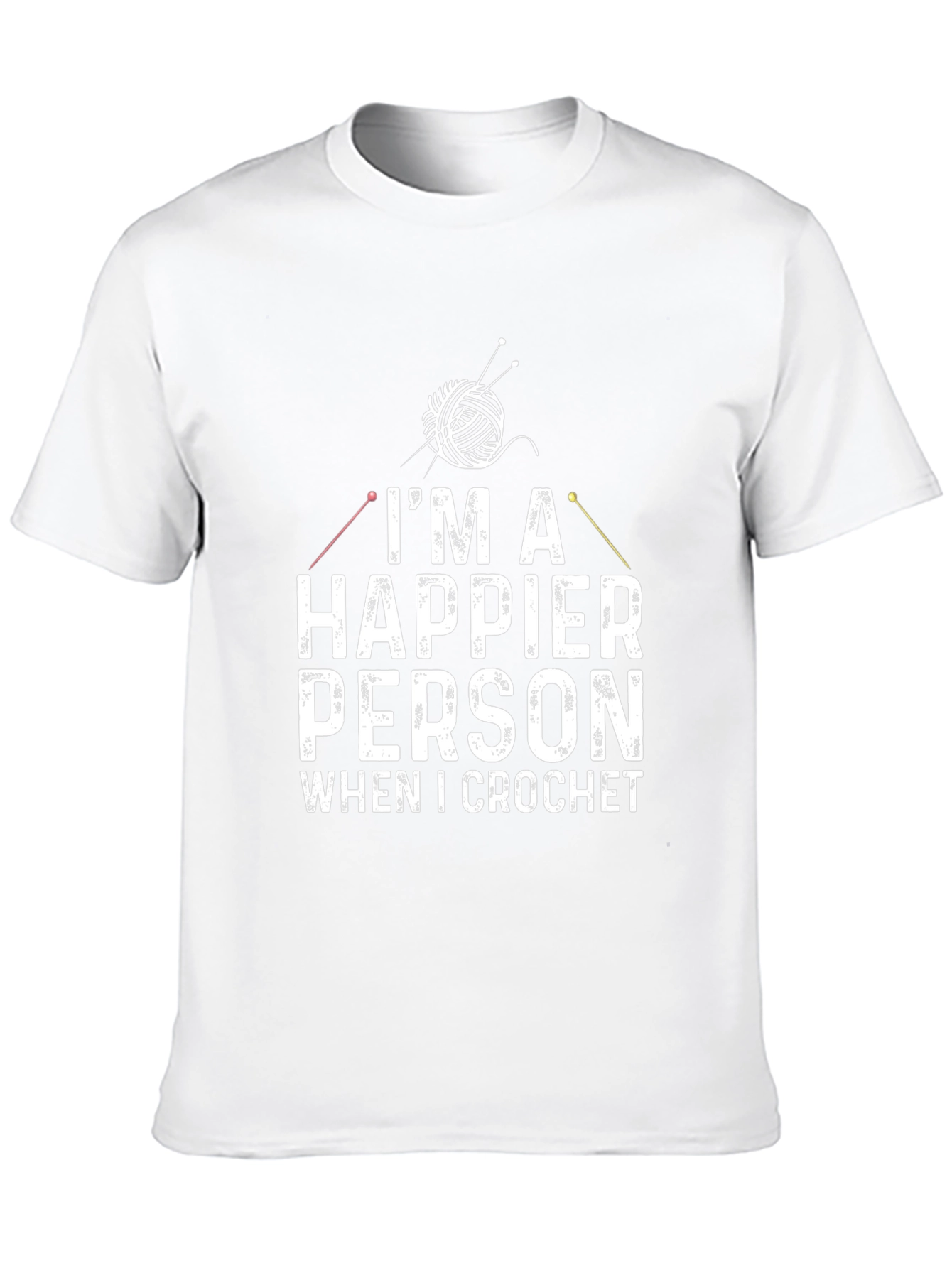 Happier Person Crochet T-Shirt - Black