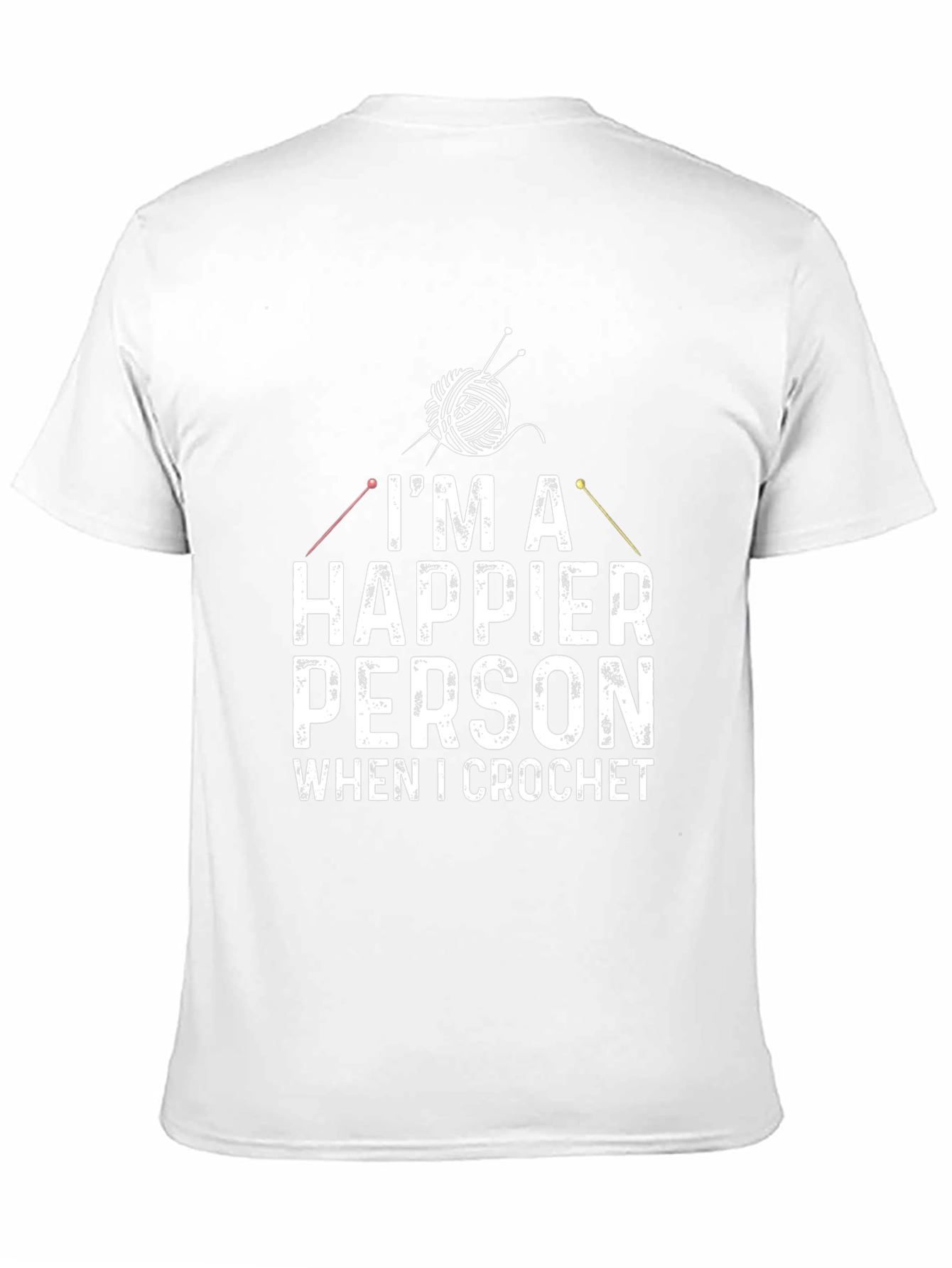 Happier Person Crochet T-Shirt - Black
