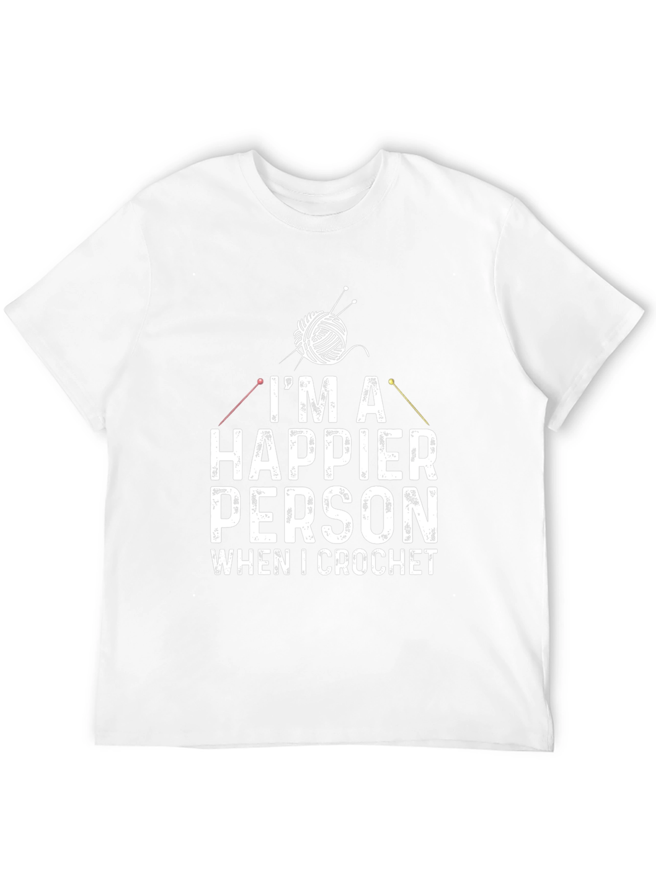 Happier Person Crochet T-Shirt - Black