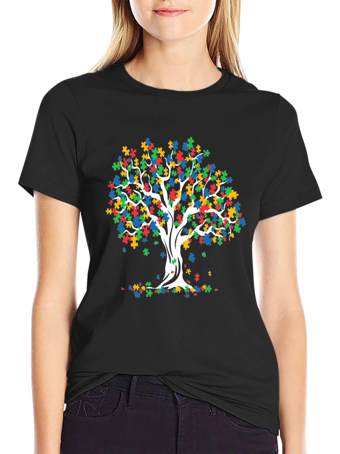 Autism Awareness Puzzle Tree T-Shirt