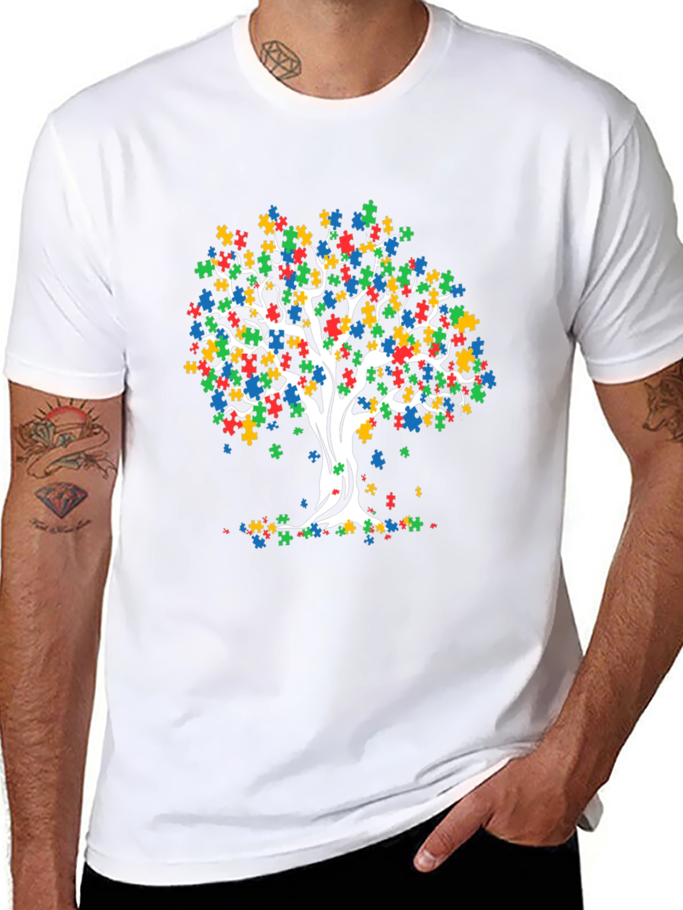 Autism Awareness Puzzle Tree T-Shirt