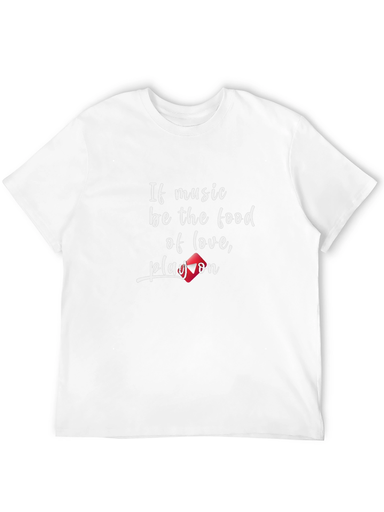 Music Love Play On Black T-Shirt