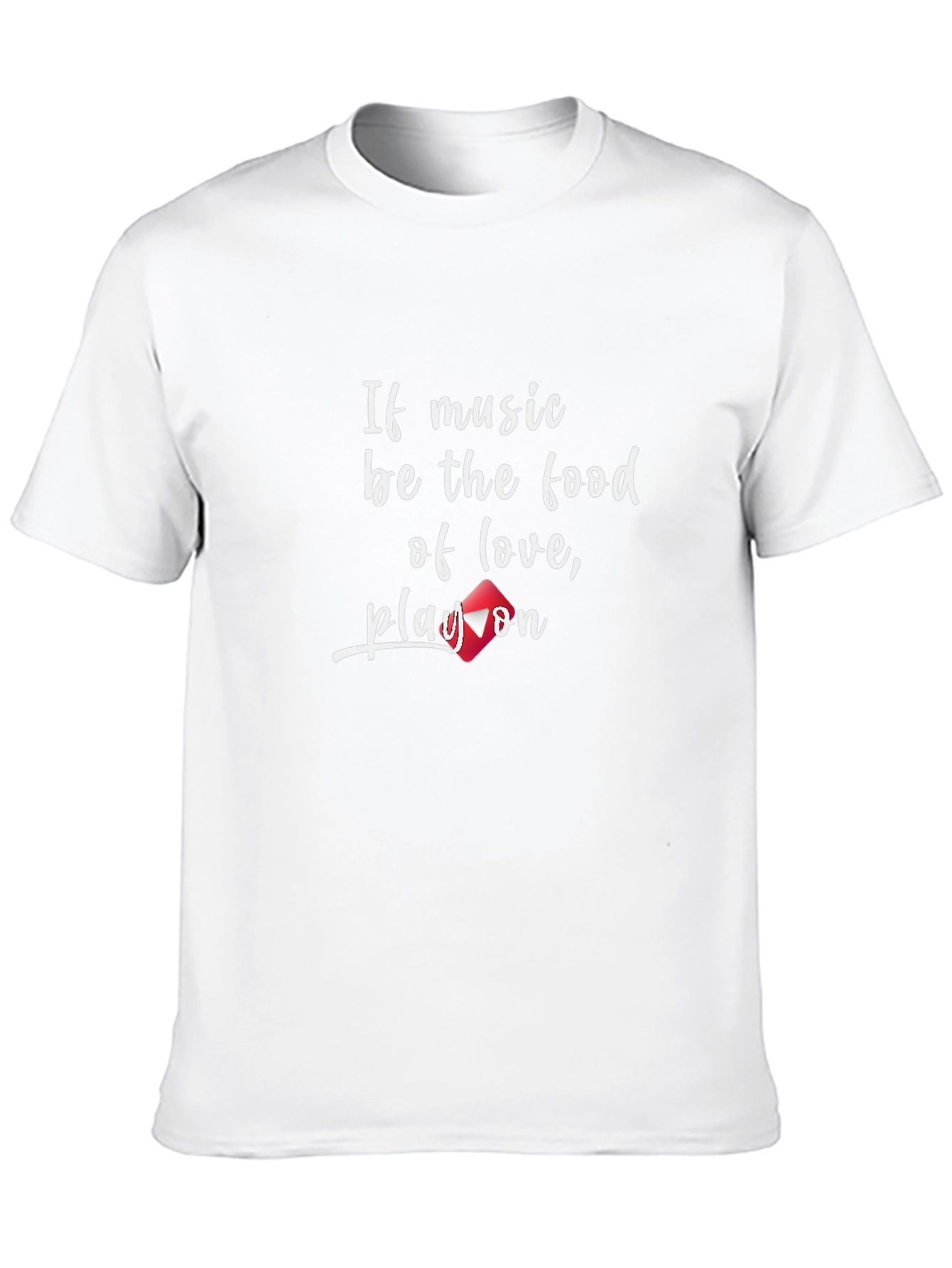 Music Love Play On Black T-Shirt