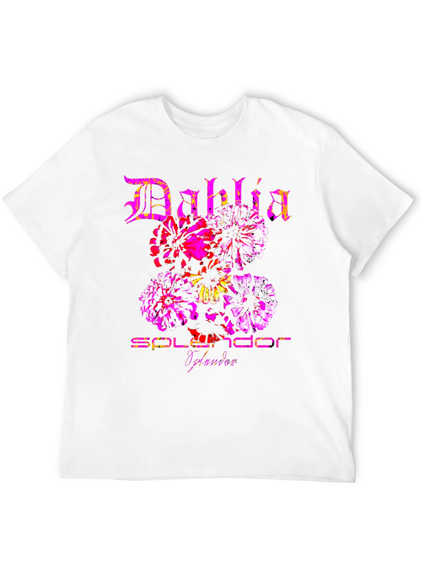 Dahlia Splendor Black T-Shirt