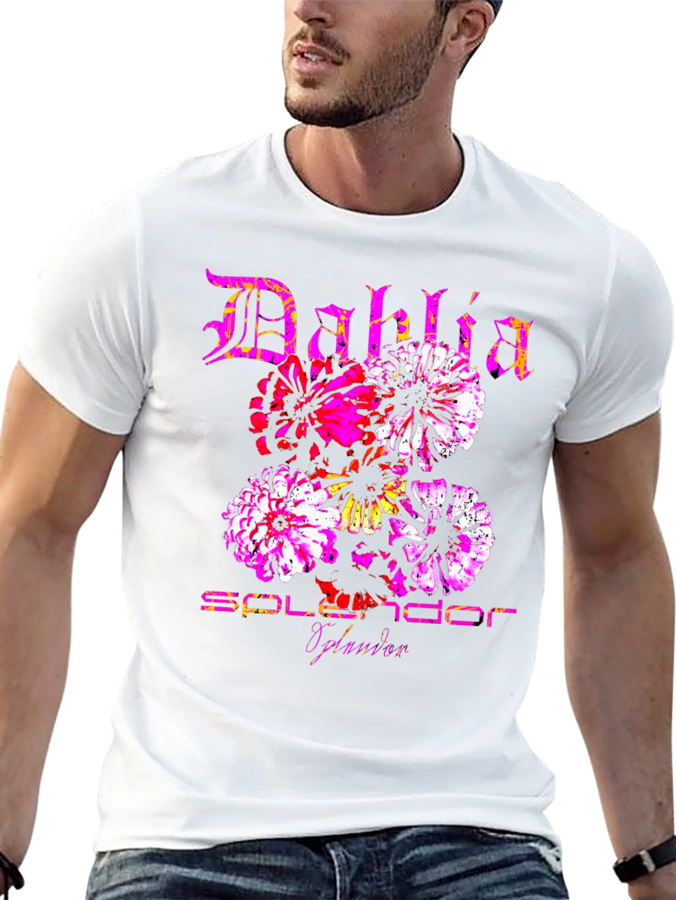 Dahlia Splendor Black T-Shirt
