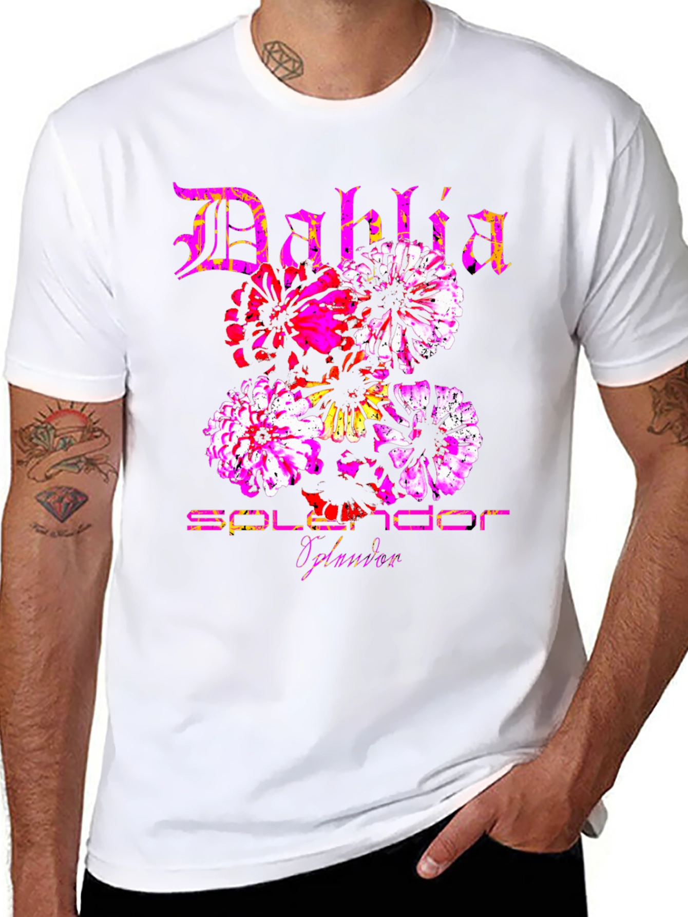 Dahlia Splendor Black T-Shirt