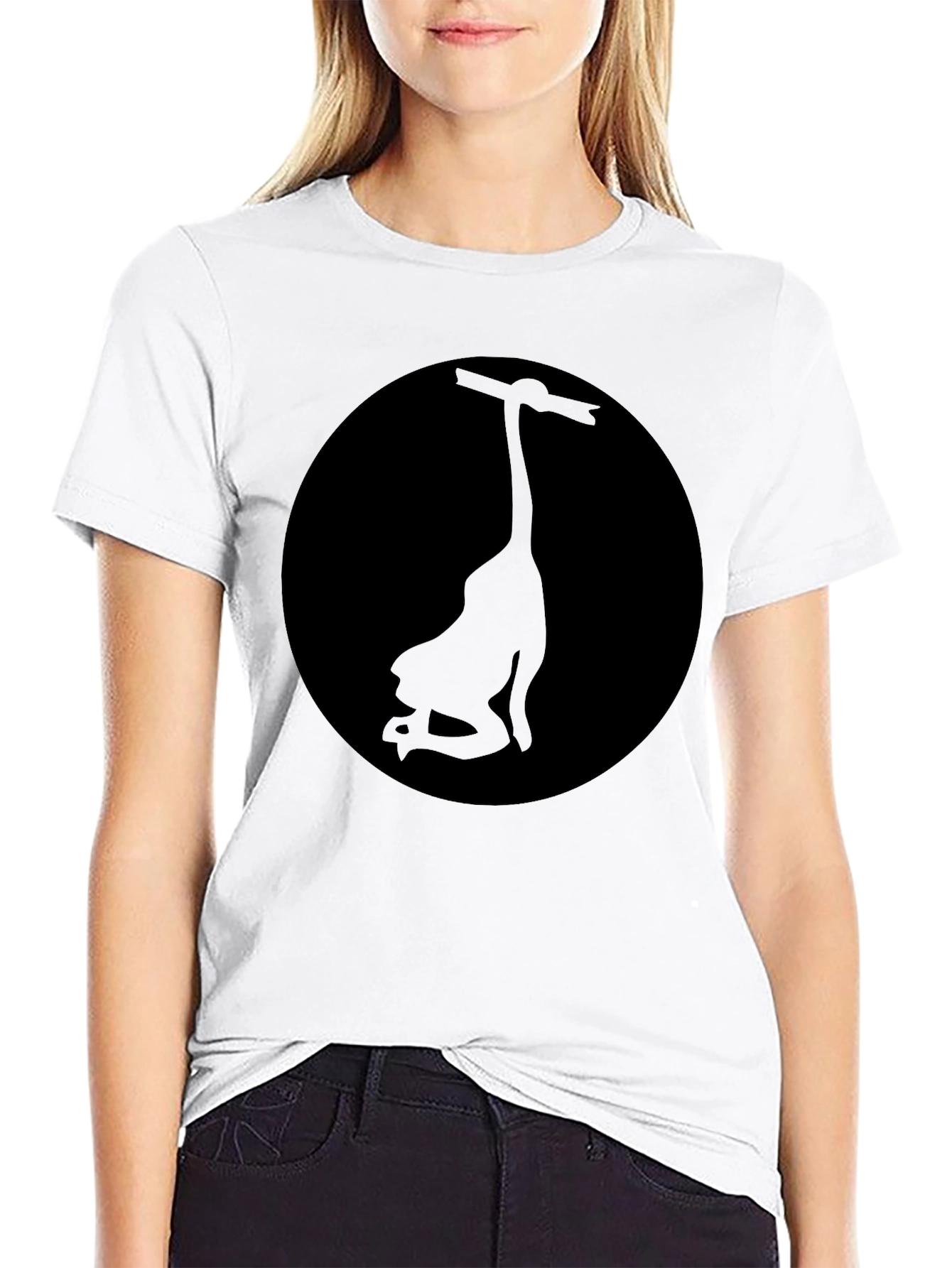 Mens Black Graphic Tee - Silhouette Design