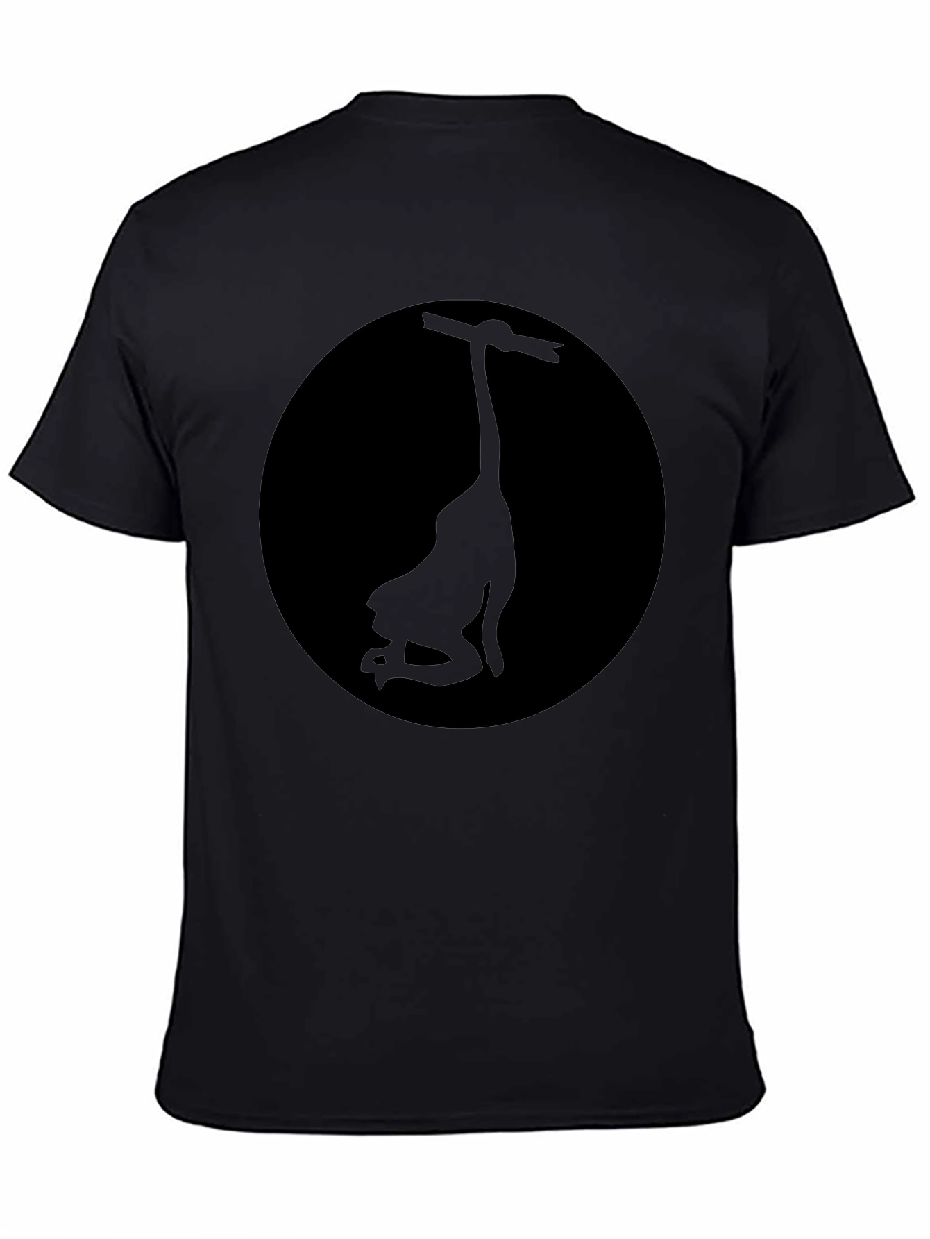 Mens Black Graphic Tee - Silhouette Design