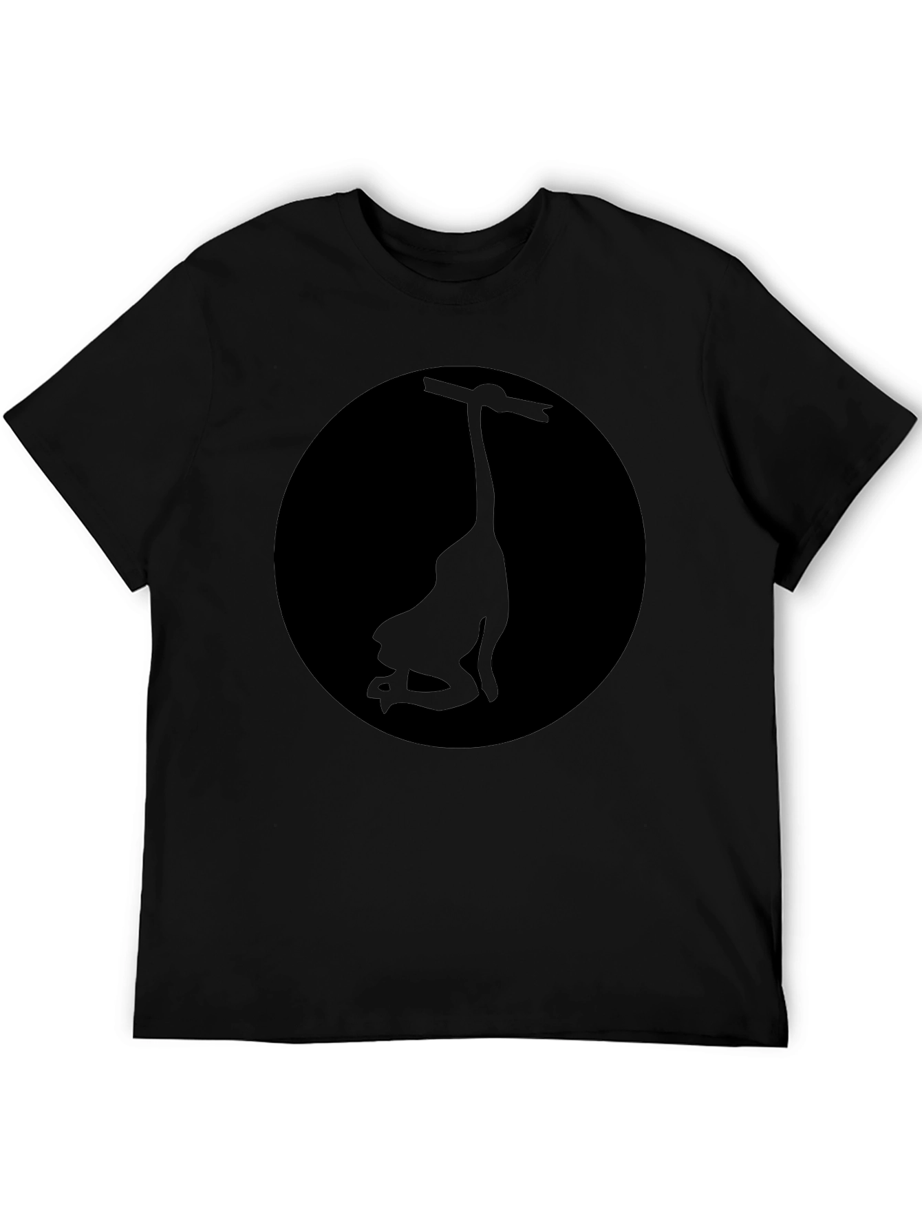 Mens Black Graphic Tee - Silhouette Design
