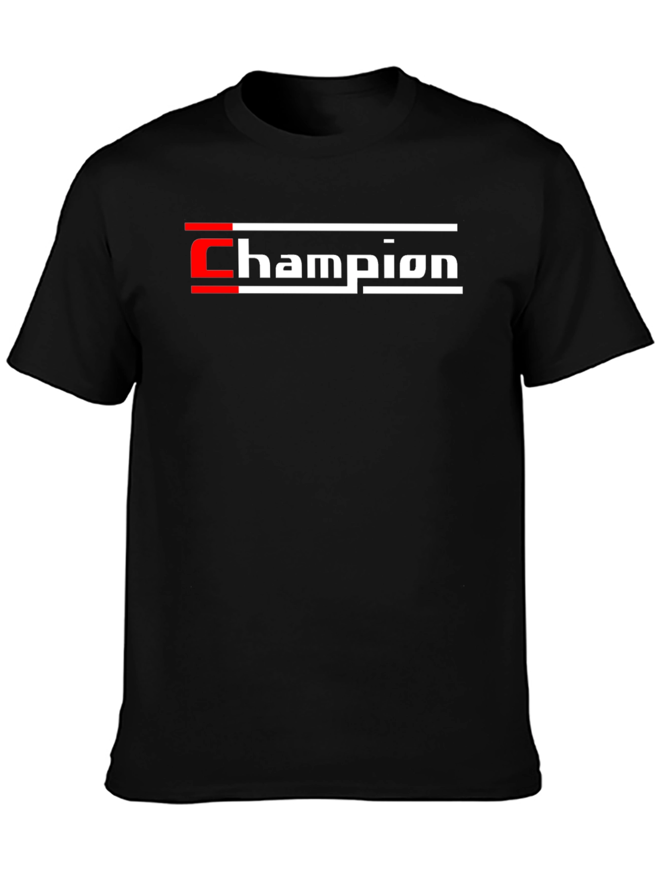 Champion Graphic Tee - Black Cotton T-Shirt