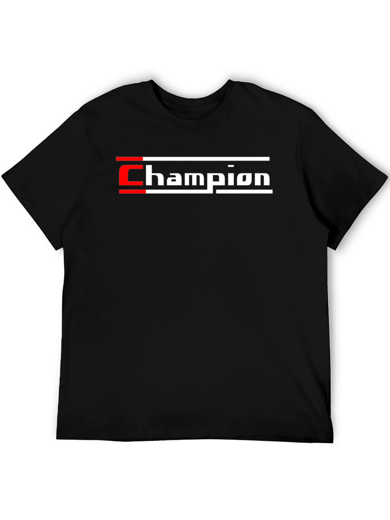 Champion Graphic Tee - Black Cotton T-Shirt