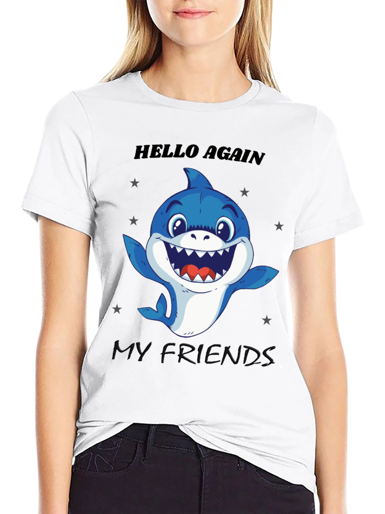 Hello Again Shark T-Shirt - Fun Graphic Tee