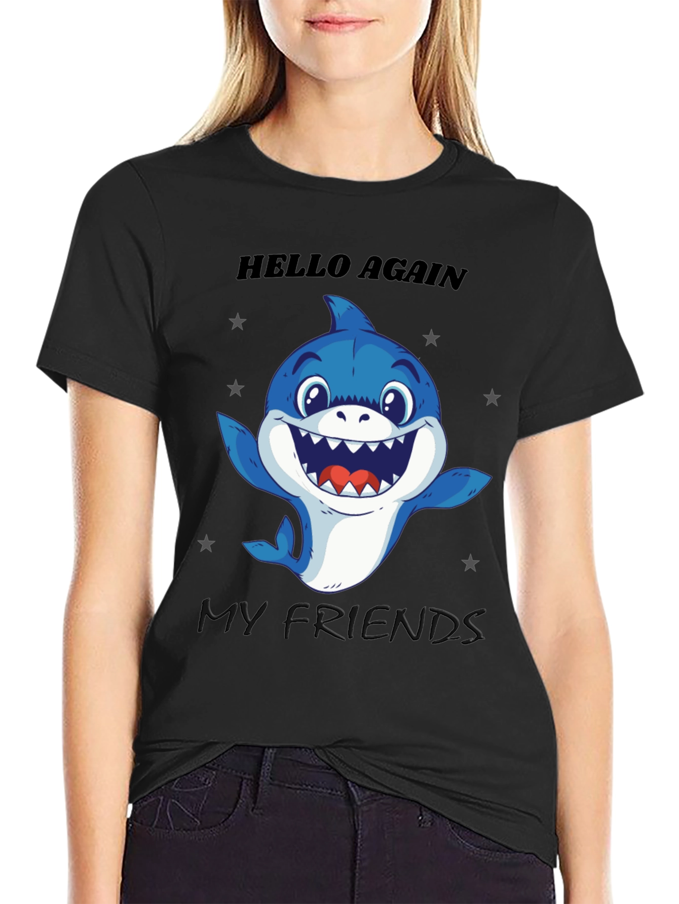 Hello Again Shark T-Shirt - Fun Graphic Tee