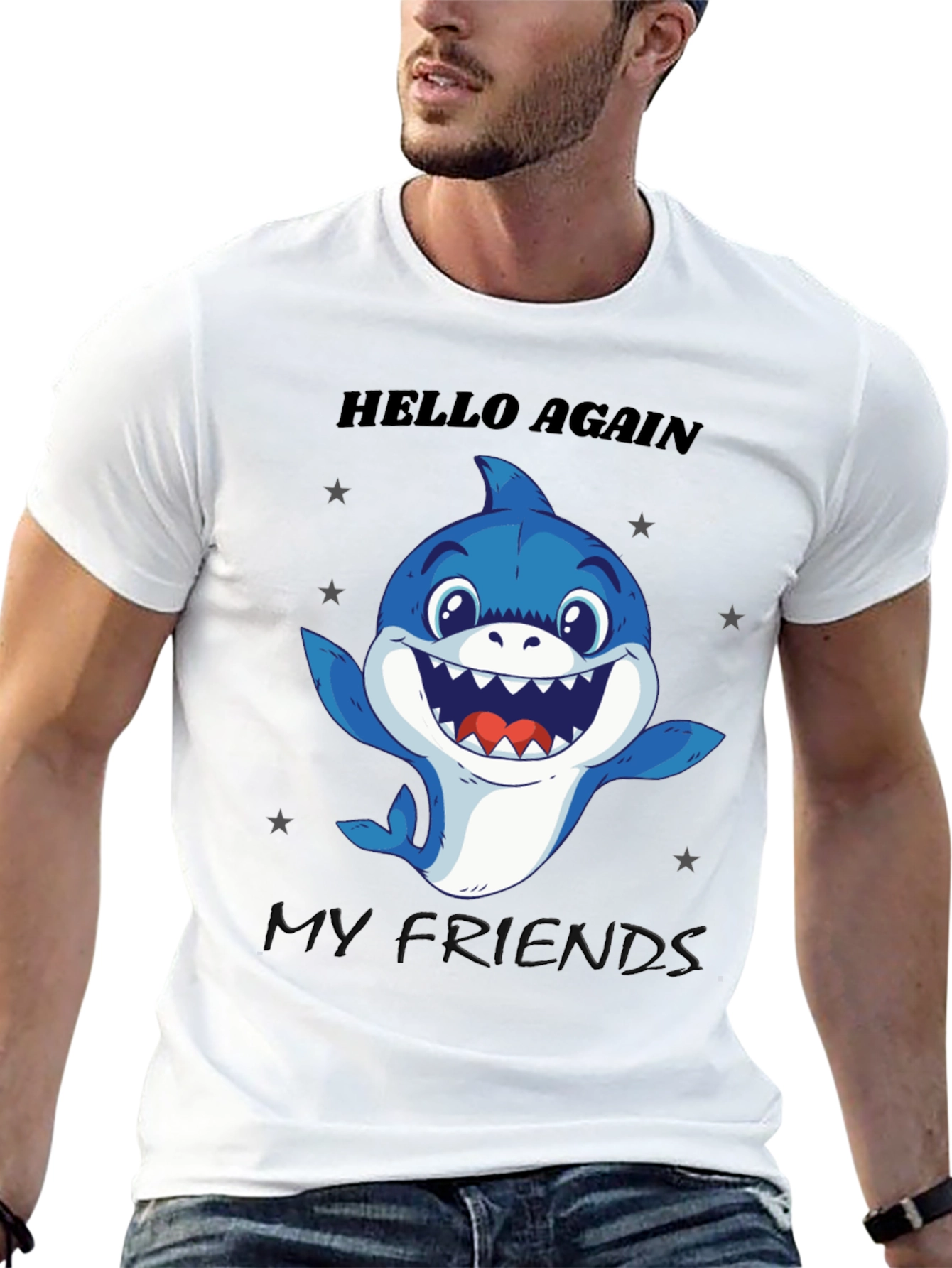 Hello Again Shark T-Shirt - Fun Graphic Tee