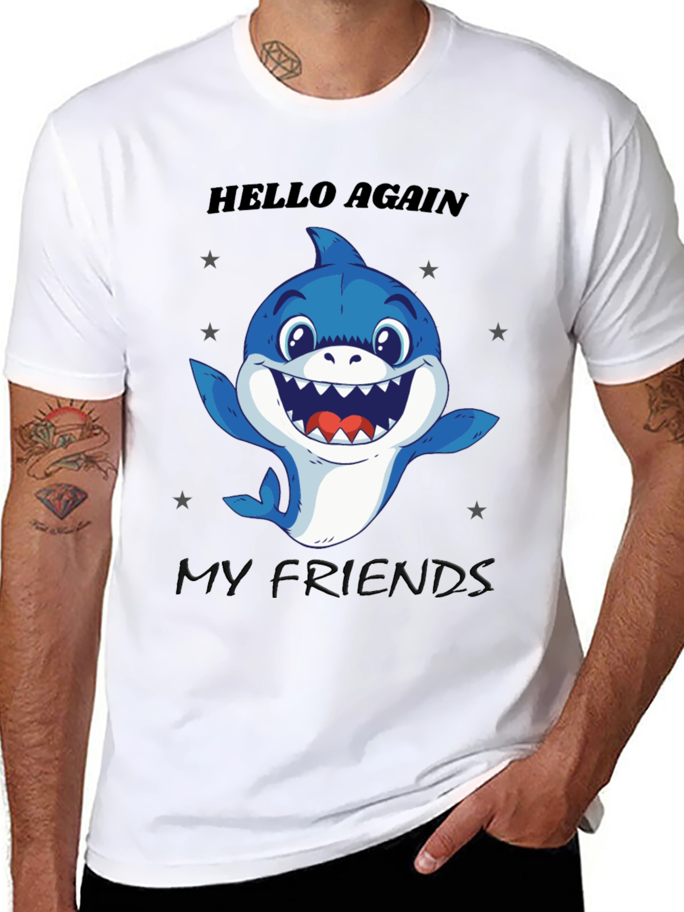 Hello Again Shark T-Shirt - Fun Graphic Tee