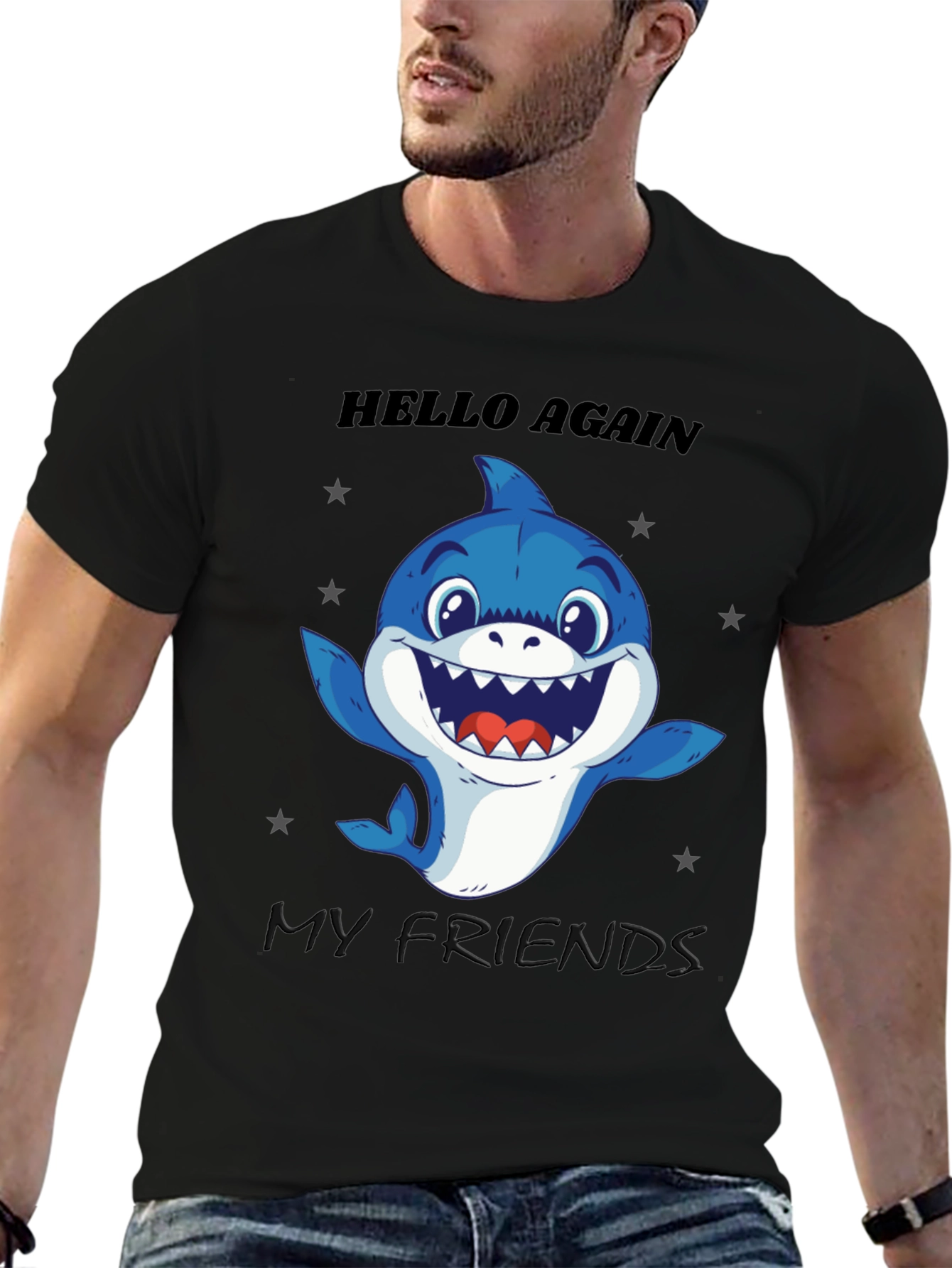 Hello Again Shark T-Shirt - Fun Graphic Tee