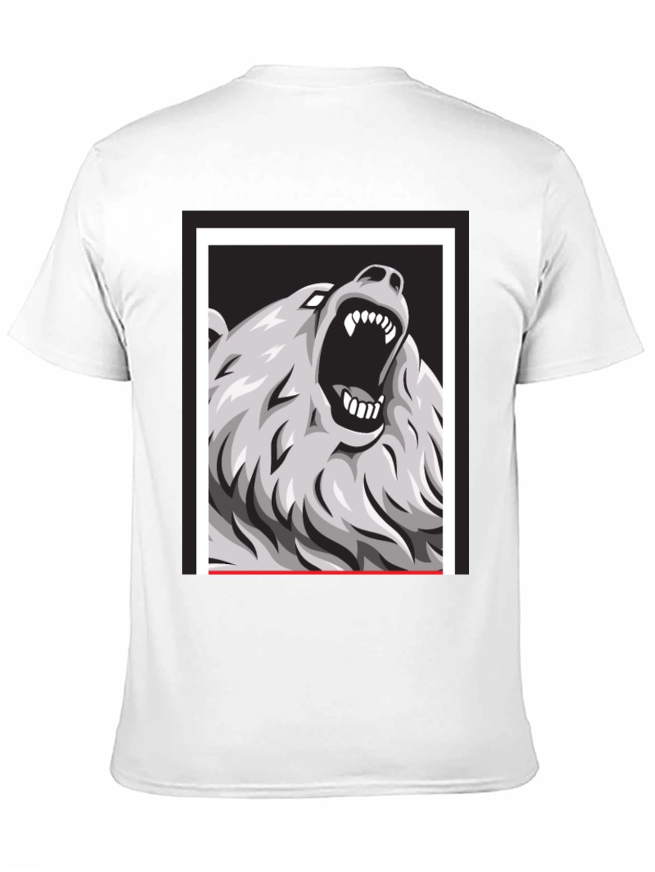 Bear Graphic Print Black Tee