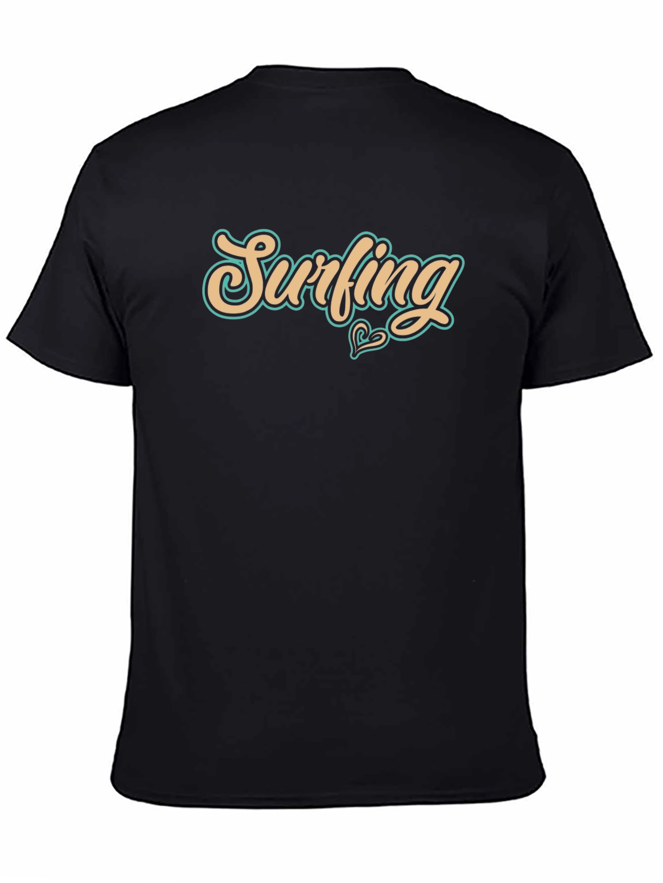 Surfing Graphic Black T-Shirt - Casual Wear