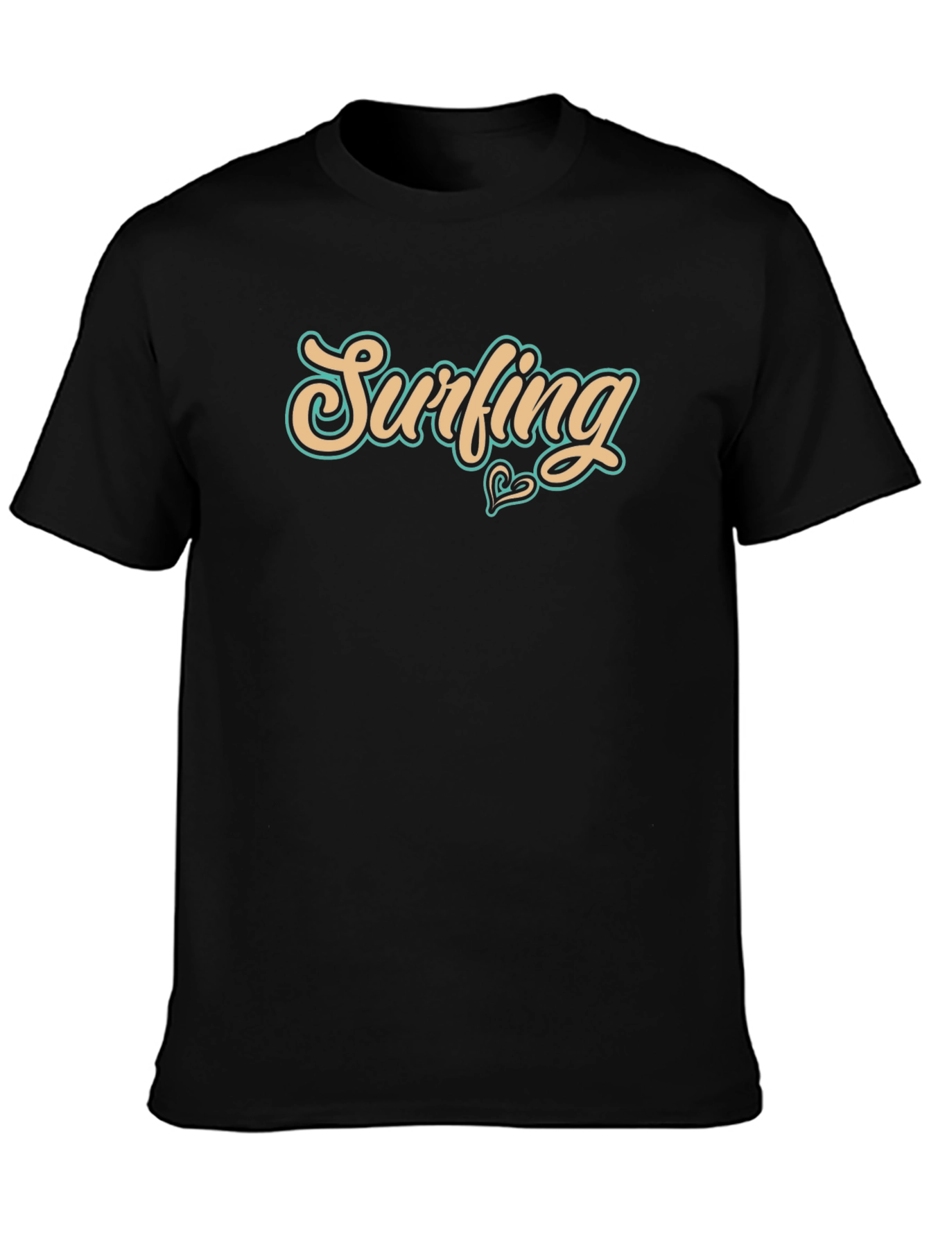 Surfing Graphic Black T-Shirt - Casual Wear