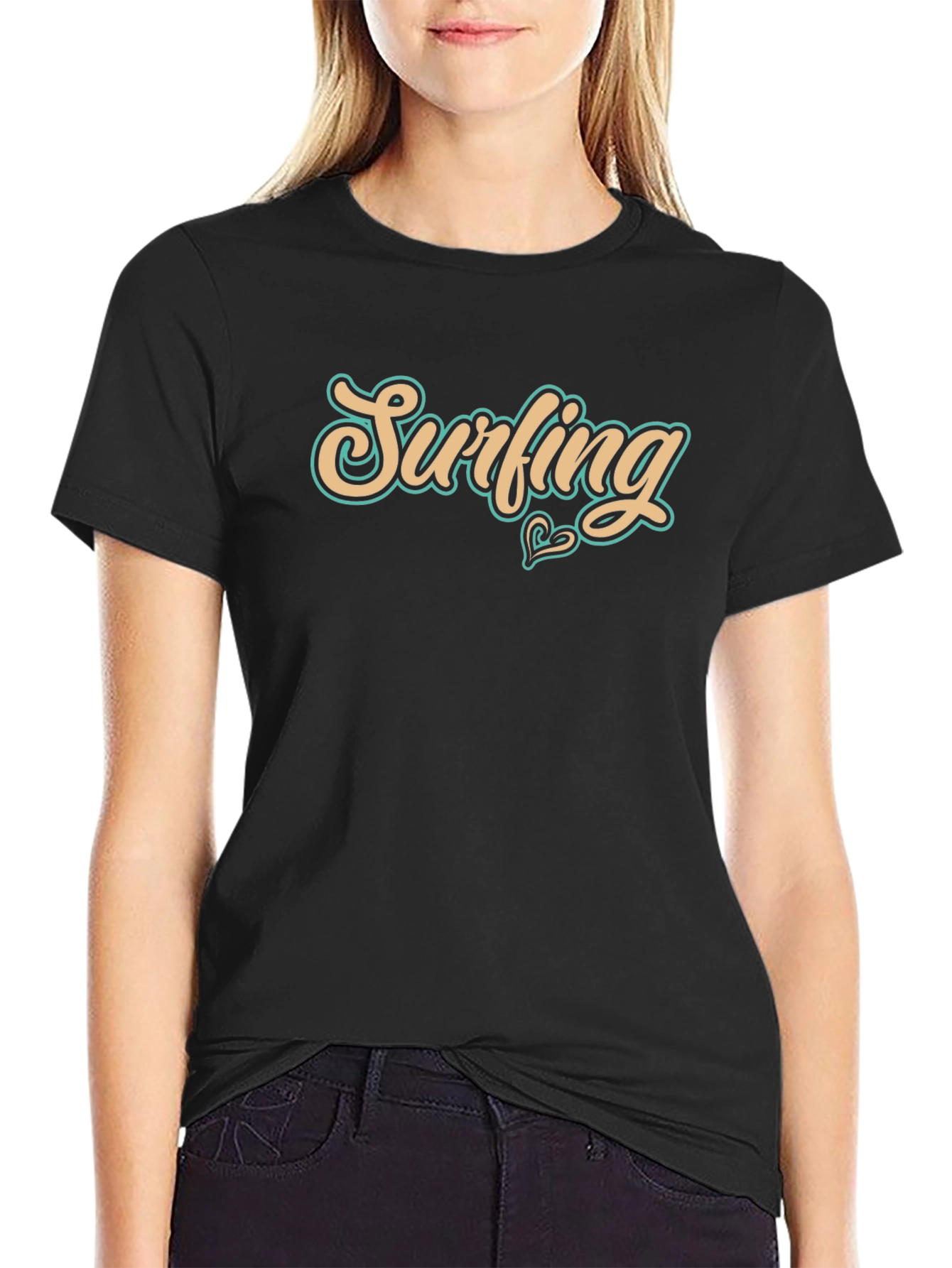 Surfing Graphic Black T-Shirt - Casual Wear