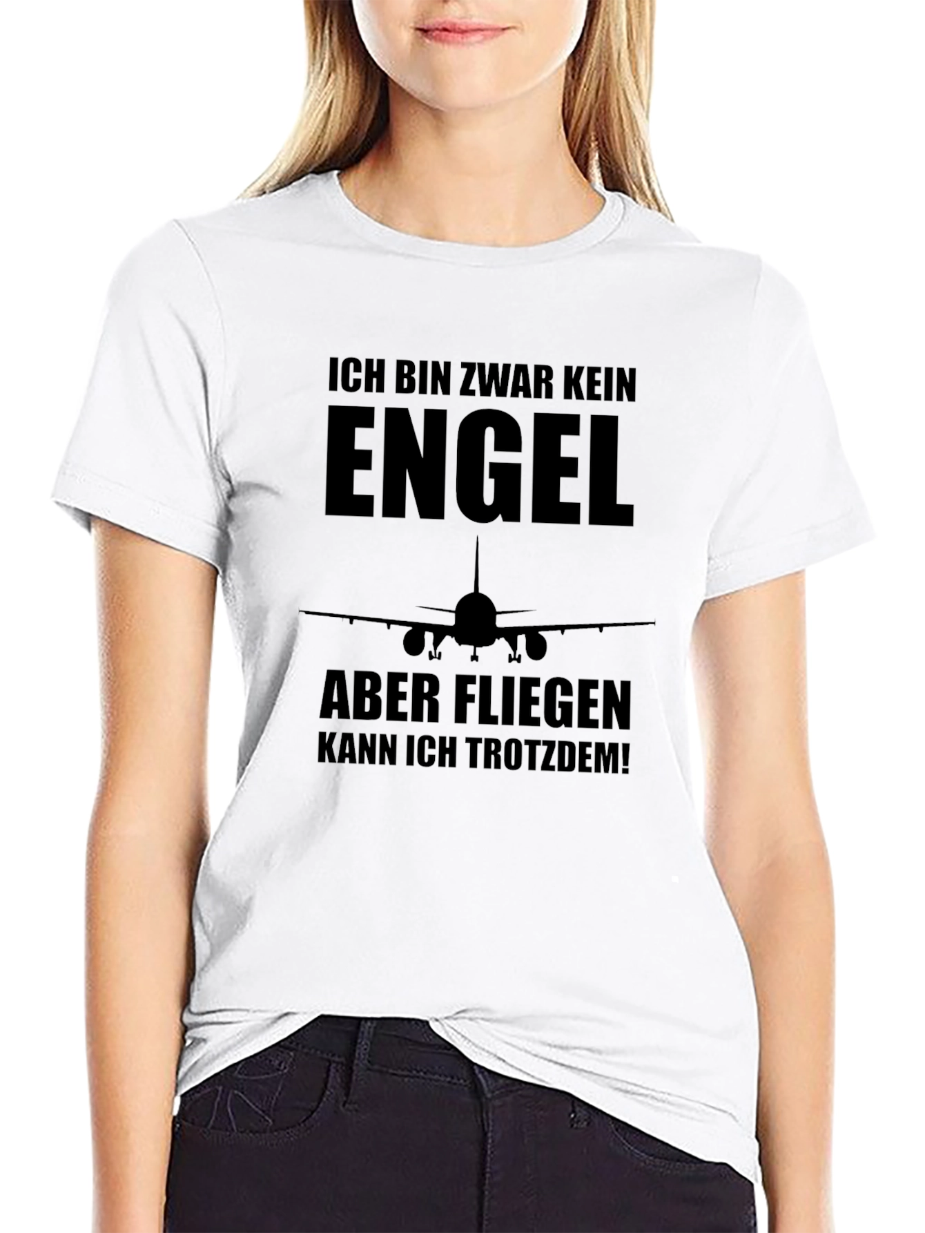 Ich Bin Zwar Kein Engel Funny Pilot T-Shirt