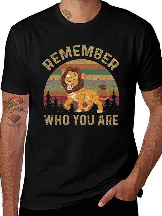 Remember Who You Are Lion Graphic Tee - Mens Black T-Shirt