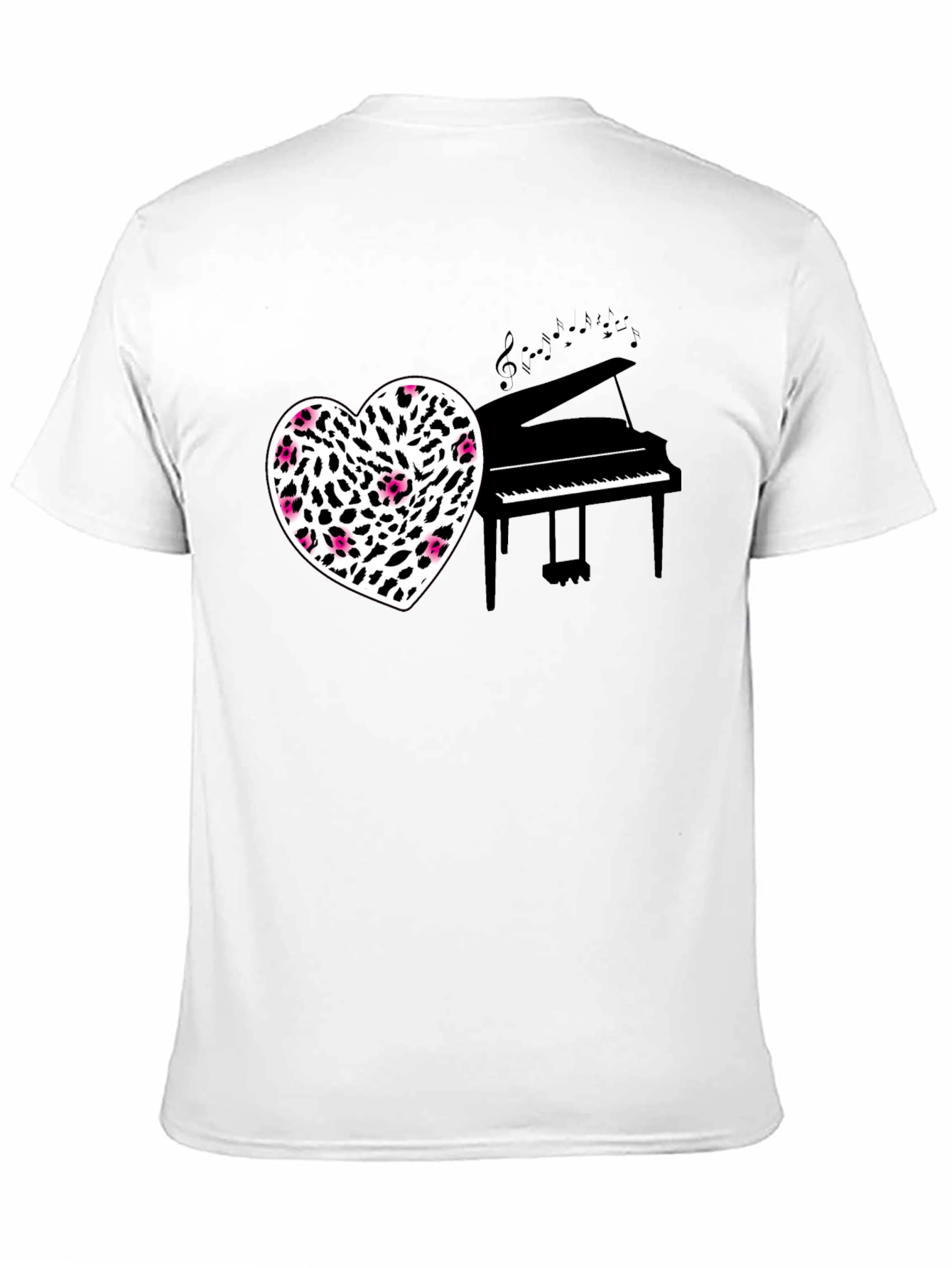 Heart Piano Music Black Tee