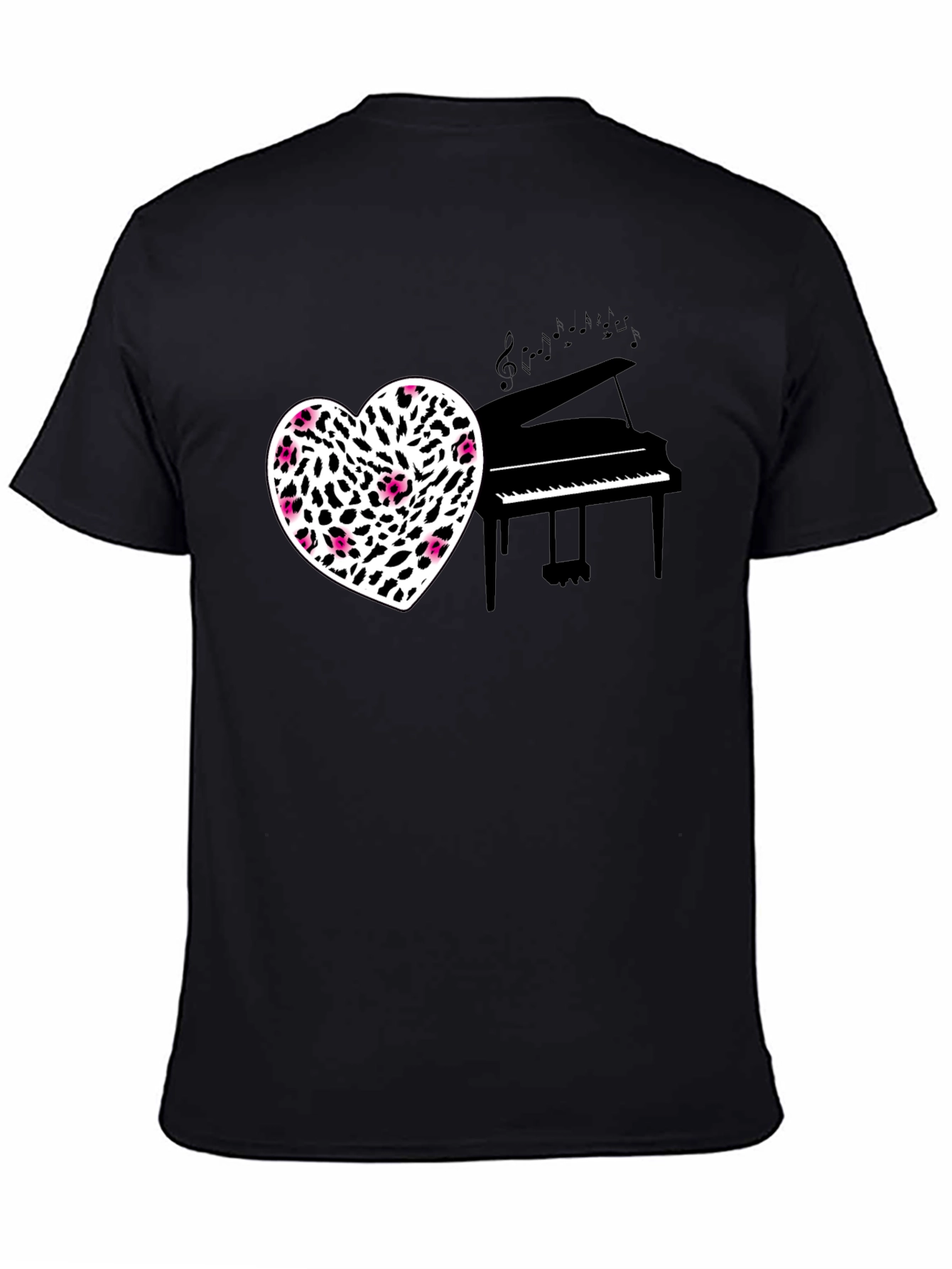 Heart Piano Music Black Tee