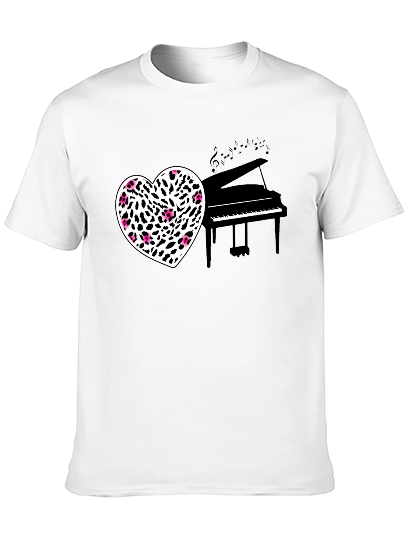 Heart Piano Music Black Tee
