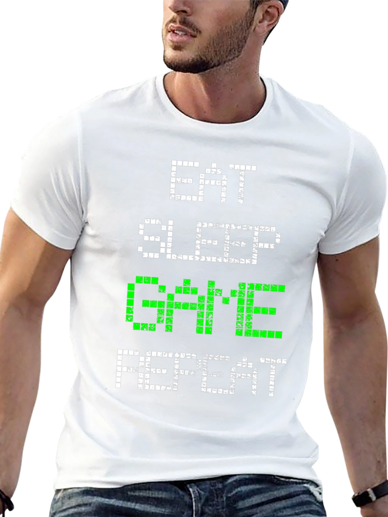 Eat Sleep Game Repeat Graphic Tee - Gamer Shirt