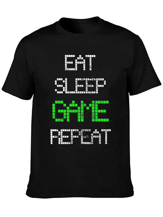 Eat Sleep Game Repeat Graphic Tee - Gamer Shirt