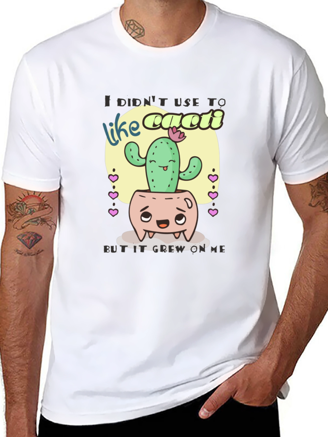 Cactus Humor T-Shirt: It Grew on Me Design