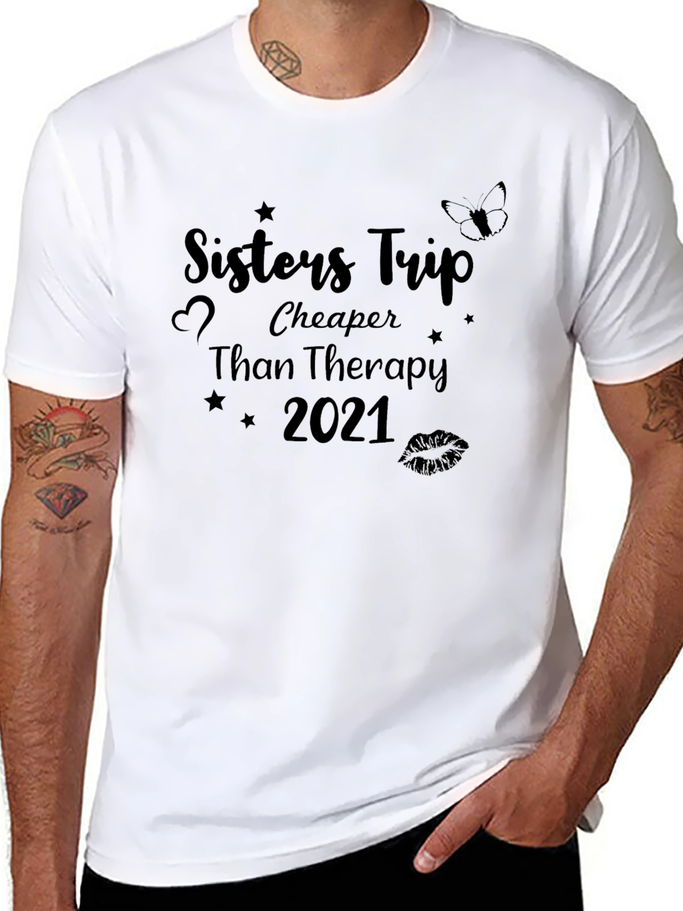 Sisters Trip Cheaper Than Therapy 2021 Black Tee