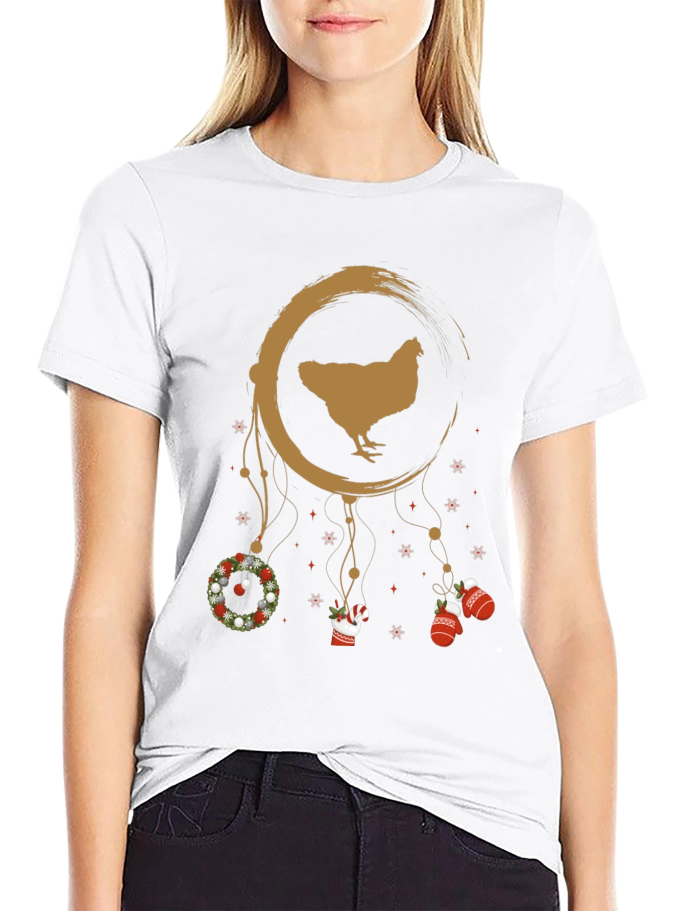 Christmas Chicken Dreamcatcher Graphic Tee