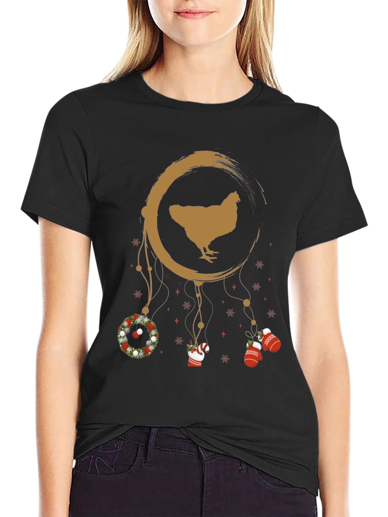 Christmas Chicken Dreamcatcher Graphic Tee